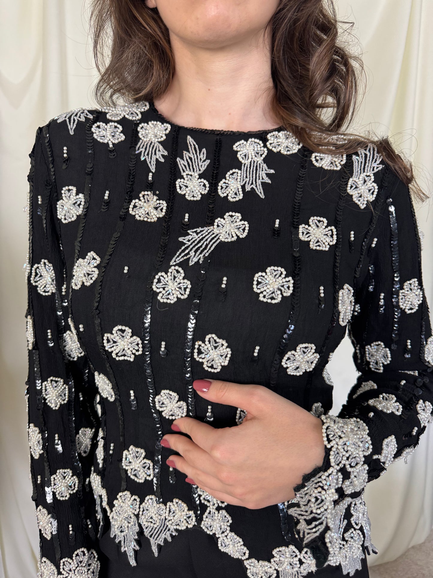 Piesa vintage din mătase ( S)