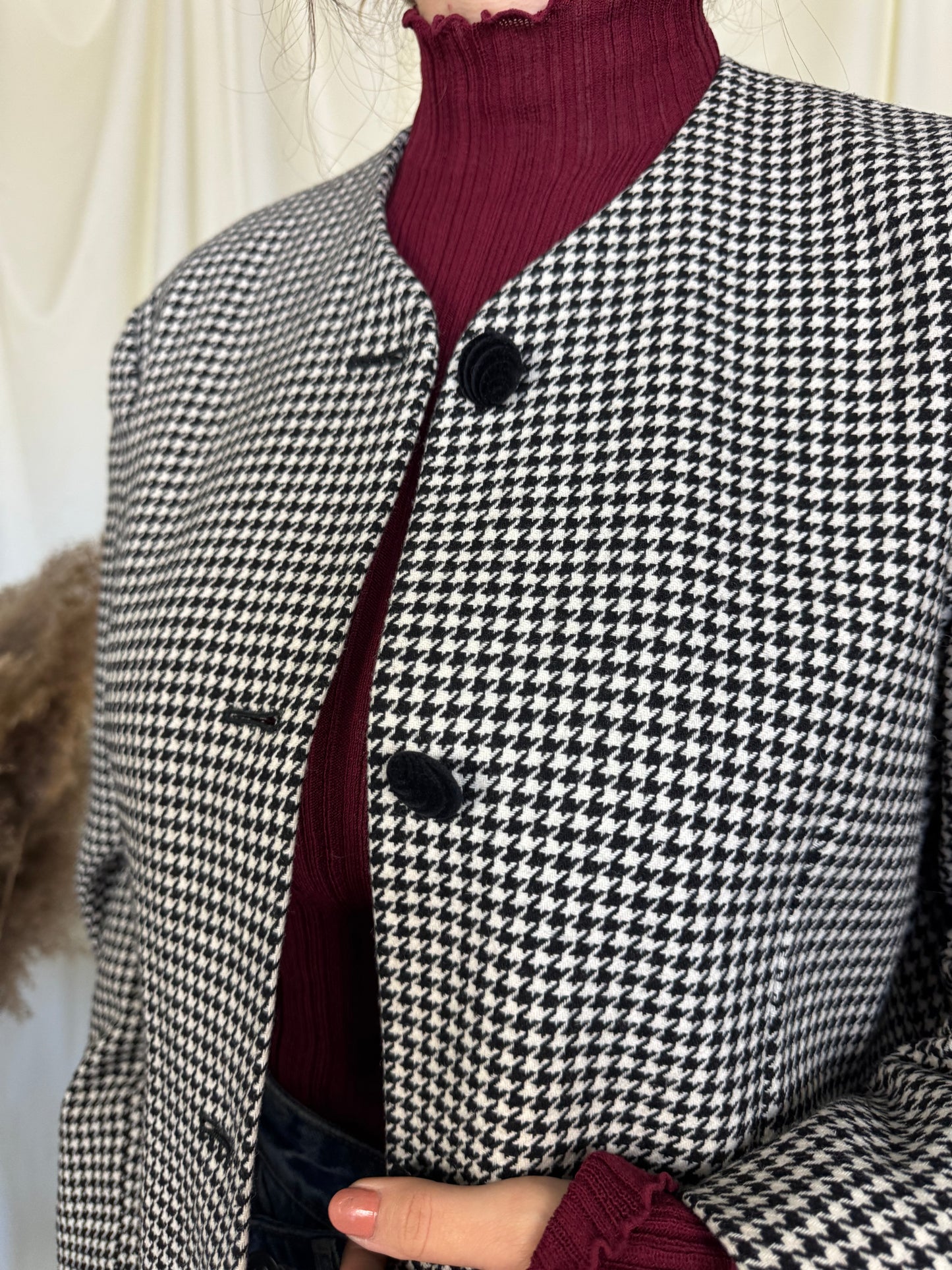 Pardesiu elegant în print pepit