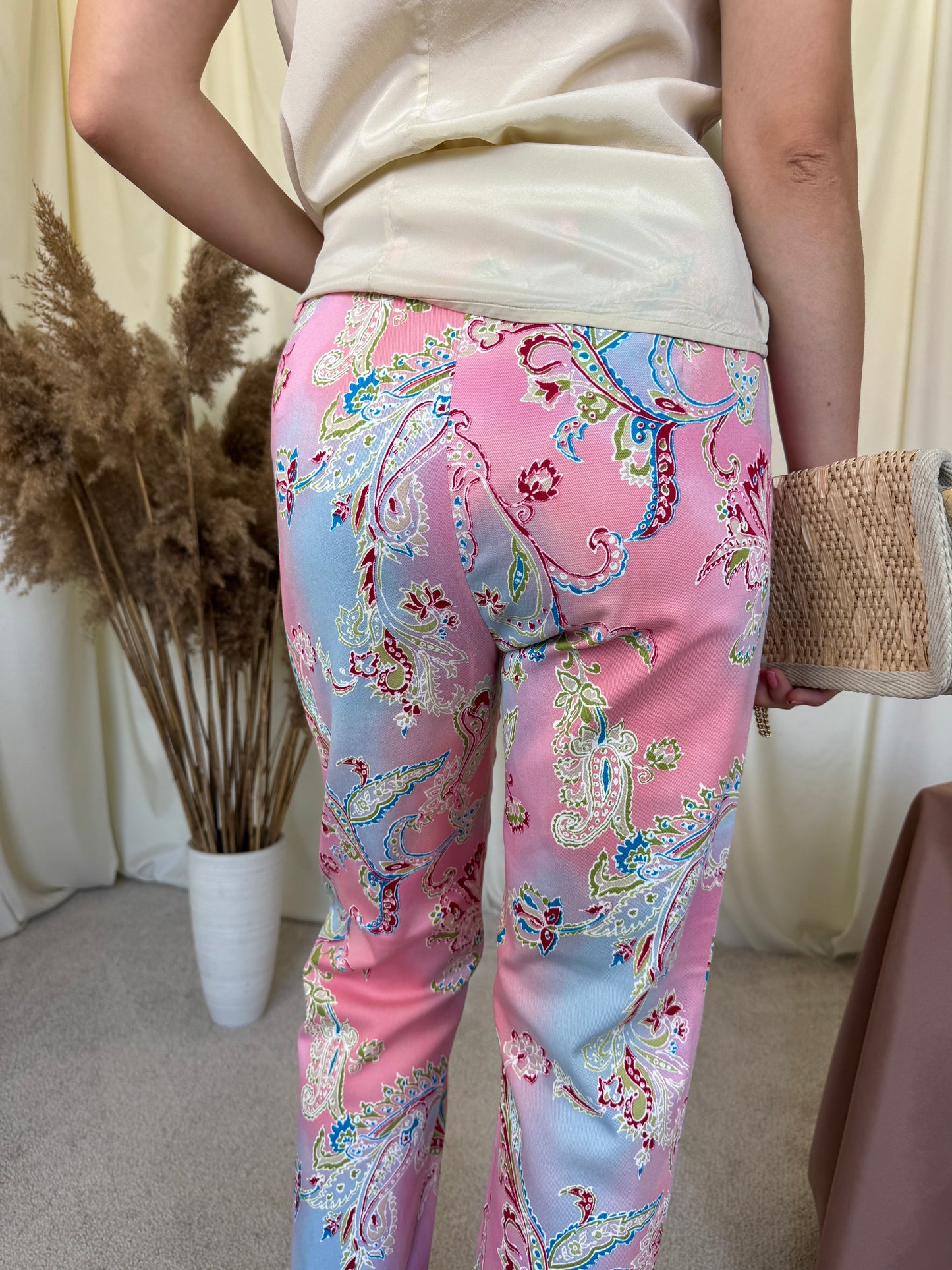 Blug vintage APART din bumbac elastic cu talie medie, print funky ( mărimea S/M)