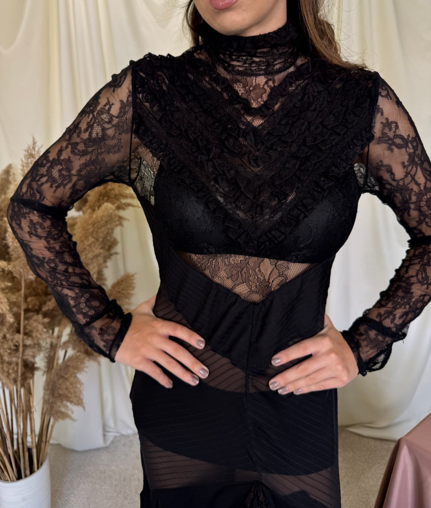 Rochie spectaculoasă Ralph Lauren din mătase și bumbac, super amplă cu talie marcată ( mărimea S-M)
