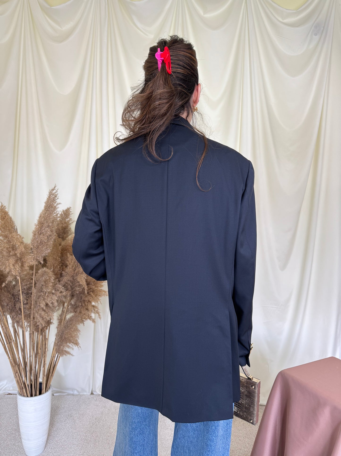 Sacou BURBERRY cu nasturi metalici inscripționați in fit oversized 
(Mărimea L/XL)
