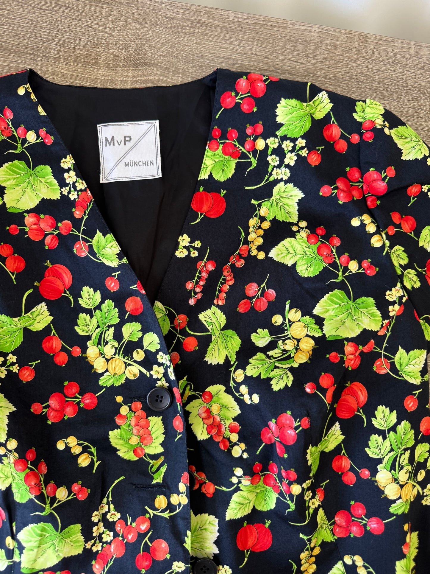 Sacou/camasa vintage din bumbac cu print de vară (Mărimea L)