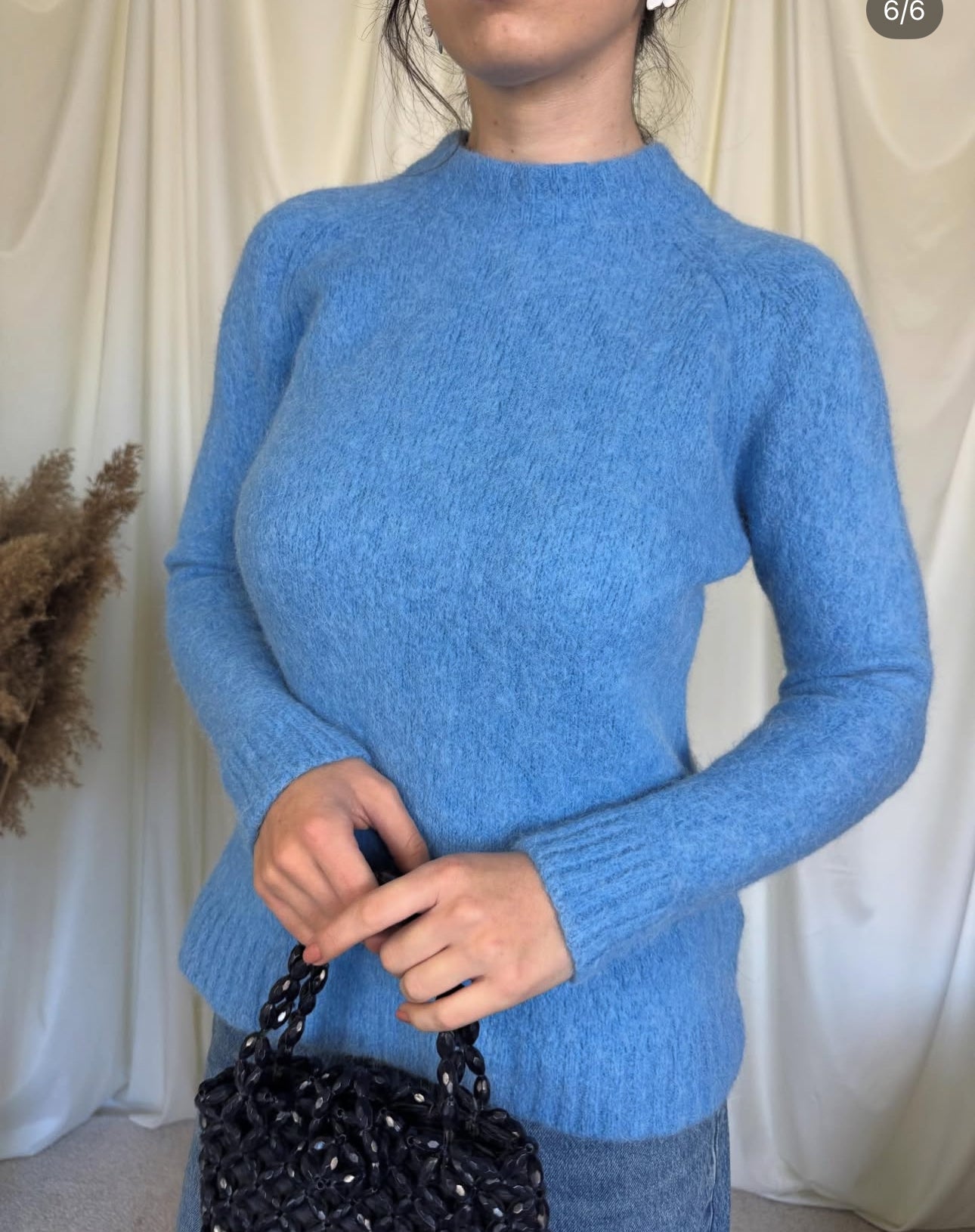 Pulover gros de brand din lana mohair și alpaca ( mărimea S)