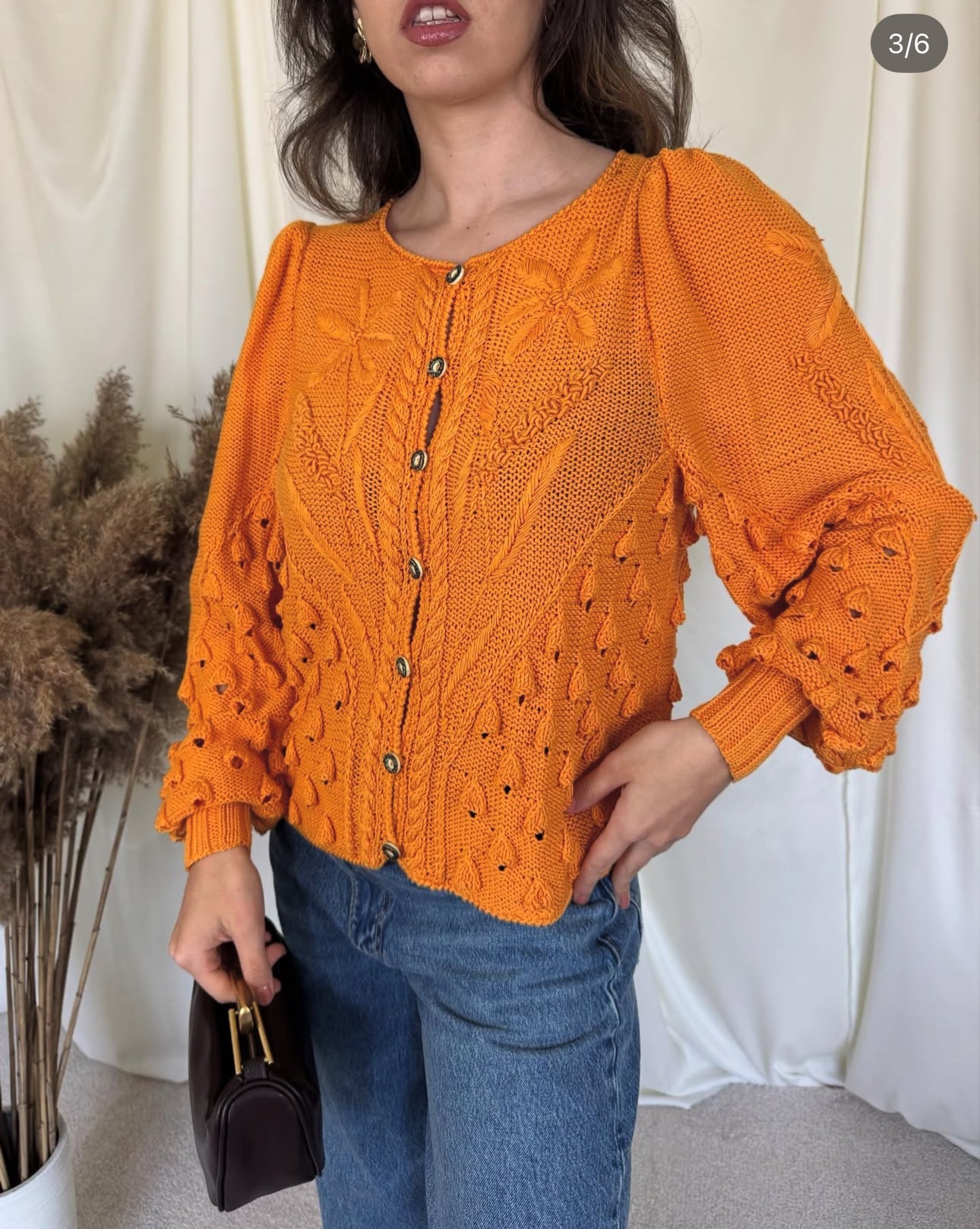 Jerse vintage din bumbac handmade ( mărimea XS-M)