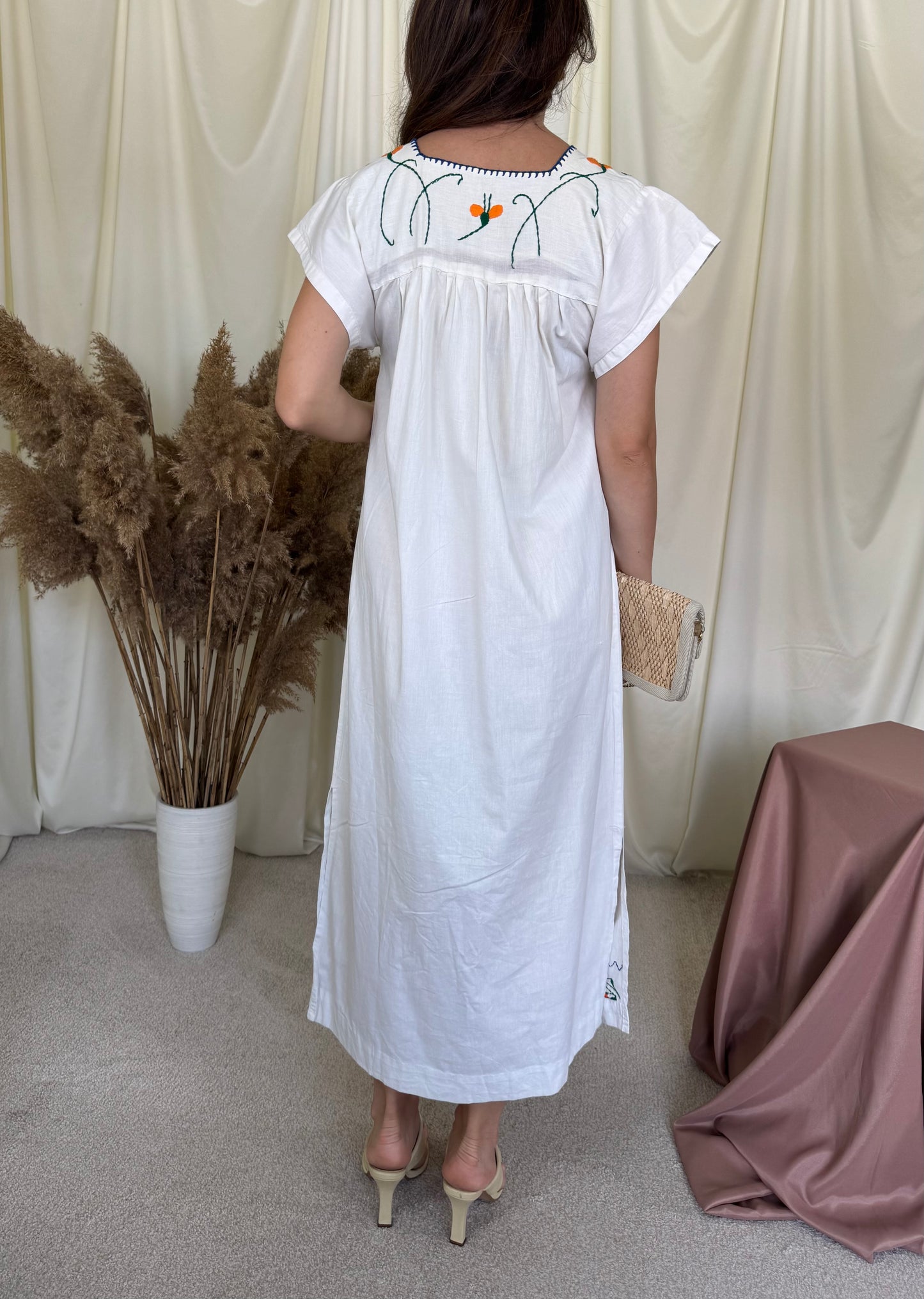 Rochie vintage țesută manual, o bijuterie( mărimea S/M)