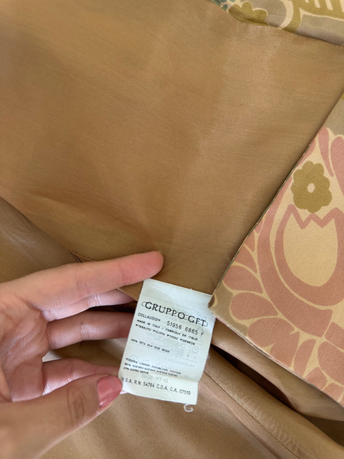 Sacou vintage & luxury ARMANI din 100% mătase naturală calitativă cu print superb( mărimea M)