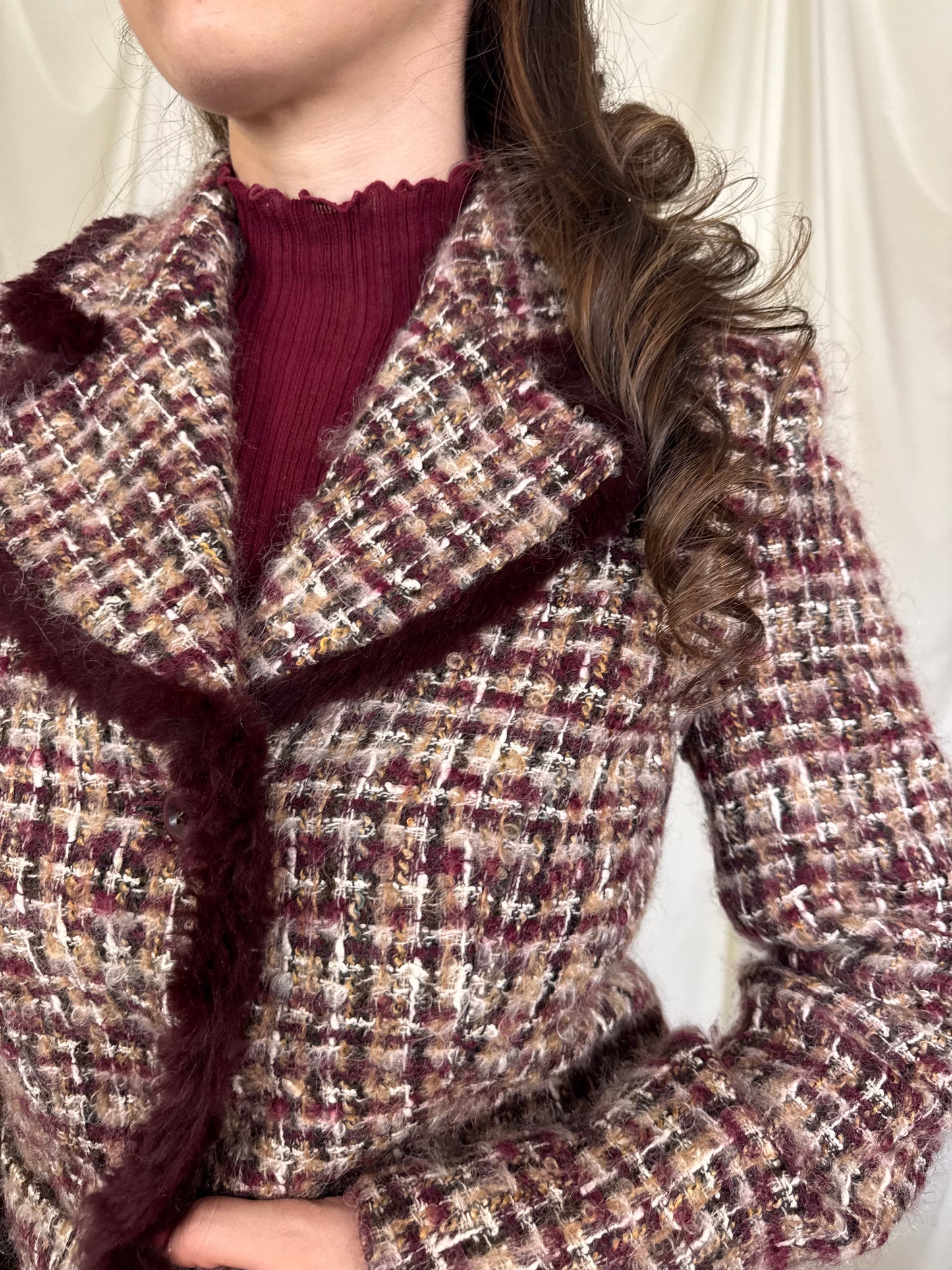 Sacou Gilbret din stofă superbă tip tweed (mărimea 36/s)