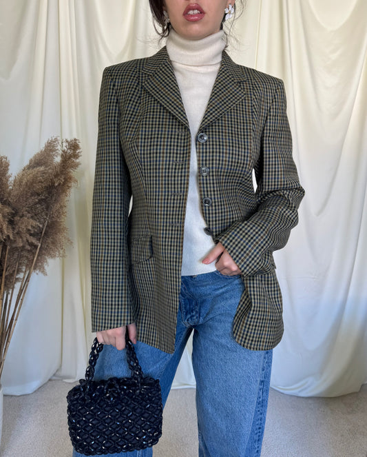 Sacou vintage din stofă de lână, croi cambrat( mărimea m)