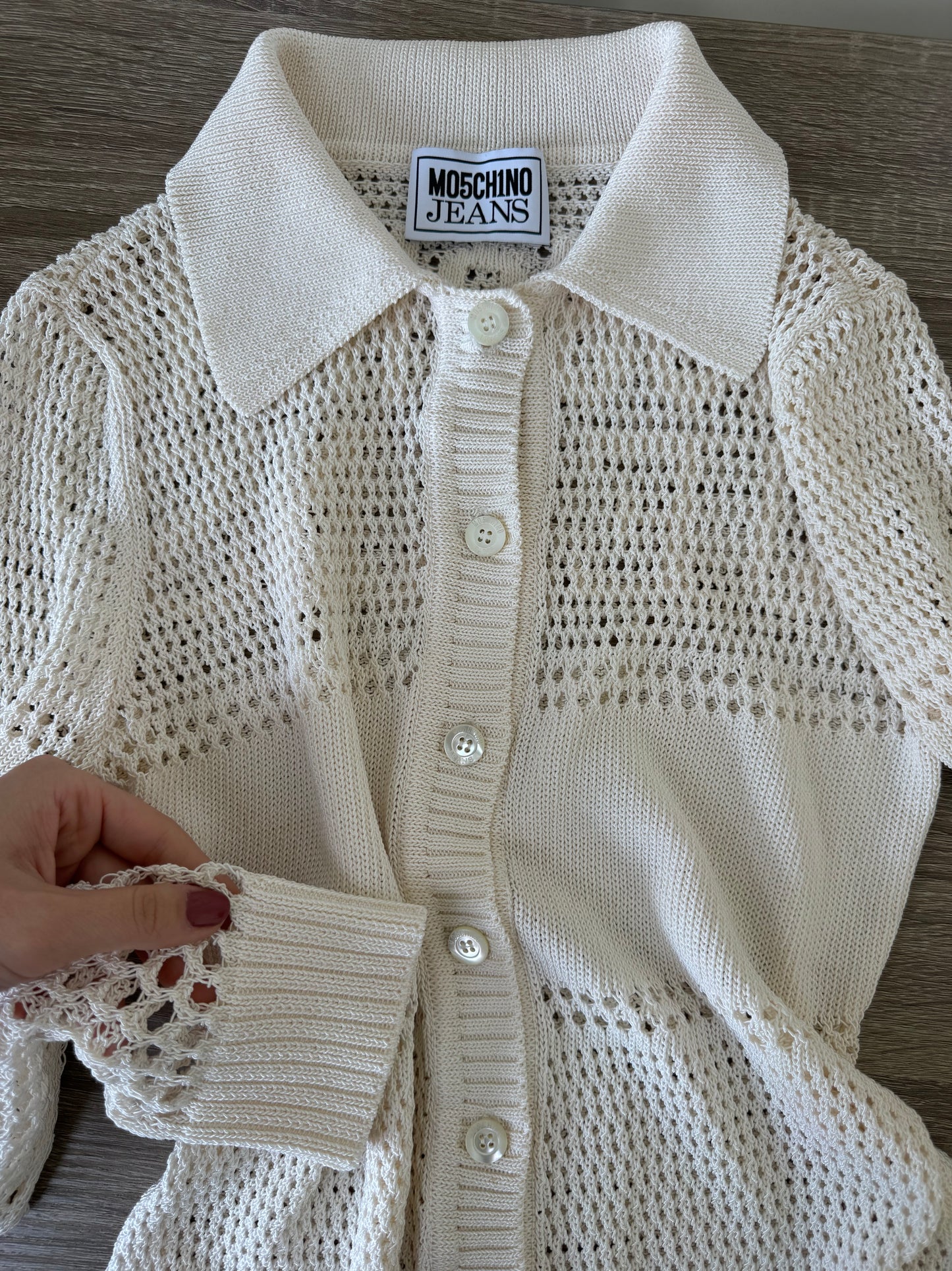 Cardigan Moschino din 80% bumbac 
(Mărime XS/S)