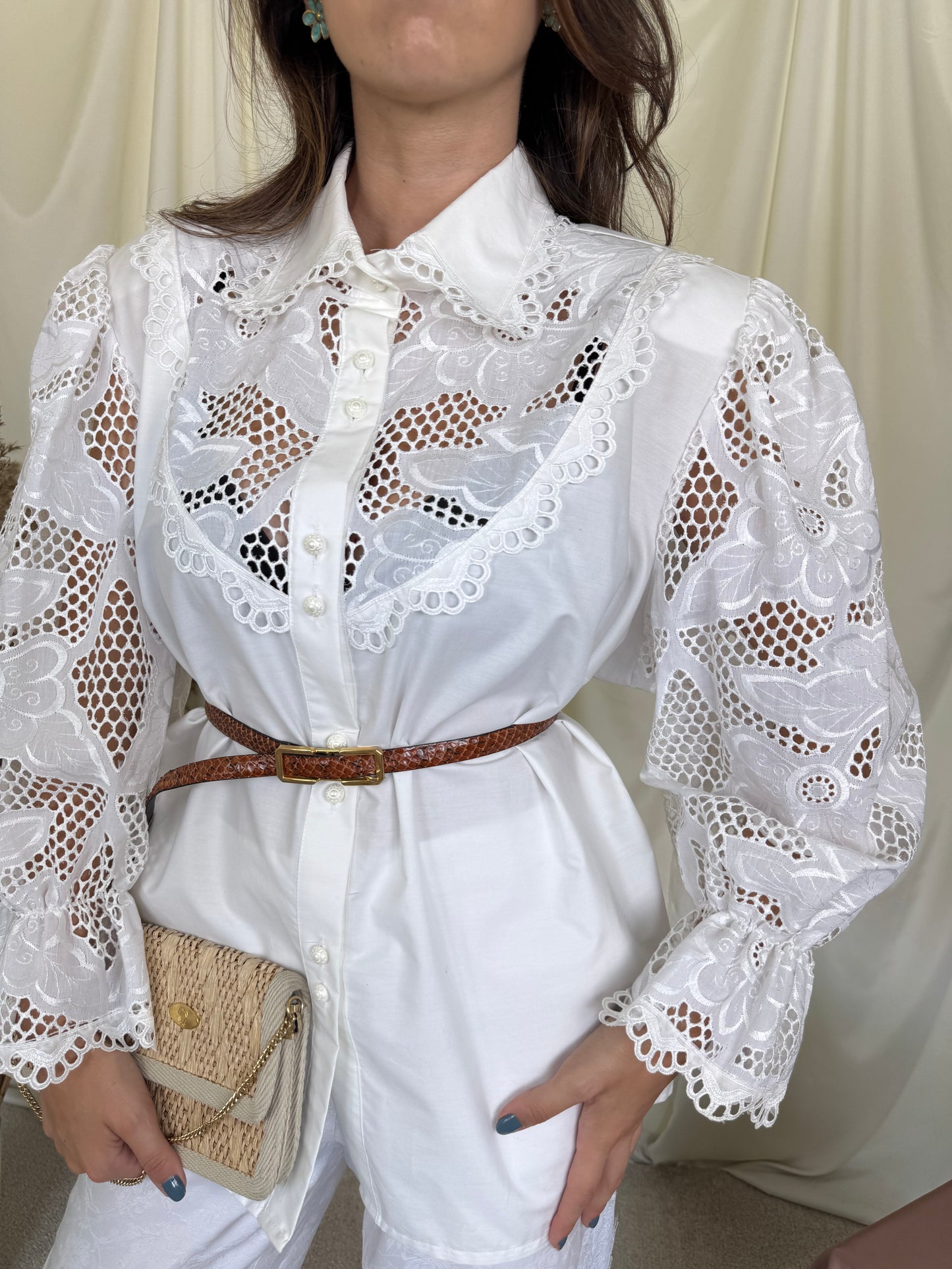 Cămașă vintage spectaculoasa din 100% bumbac cu broderie superbă ( mărimea XXL)