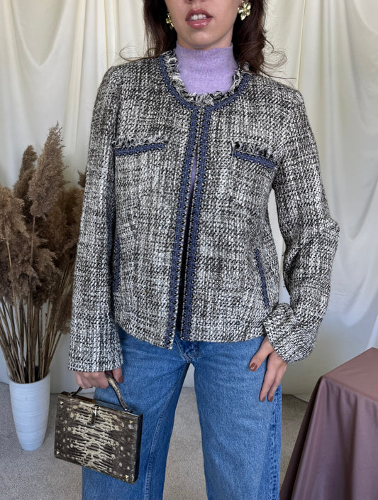 Sacou - jacheta din tweed de bumbac( mărimea M/L )