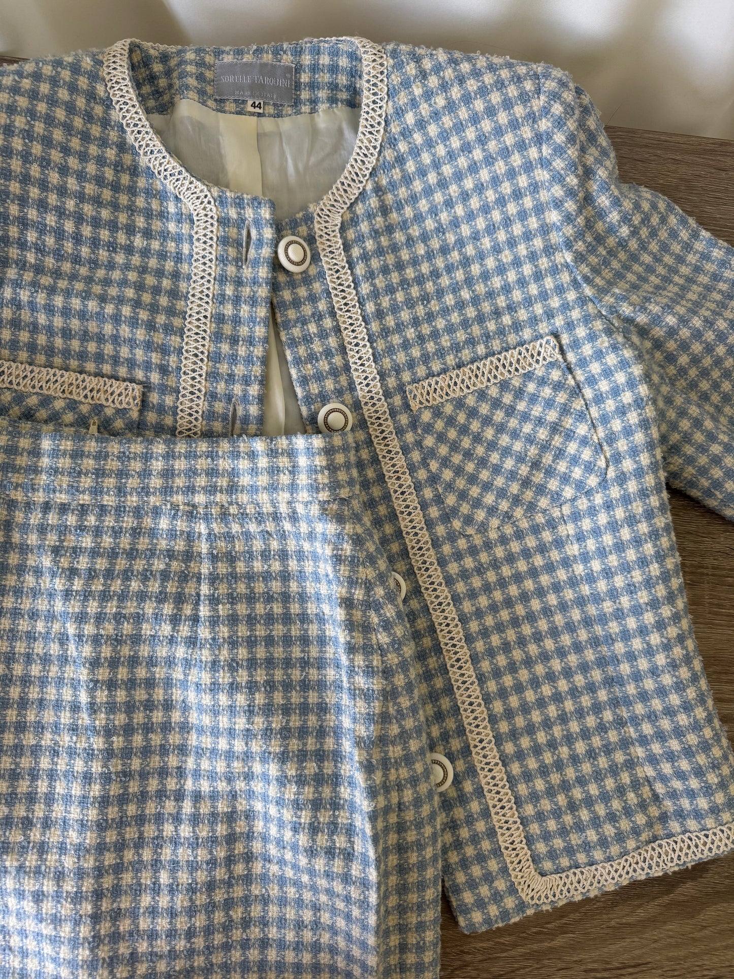 Deux piece vintage din 100% lana, sacou și fusta. Made in Italy  (Mărimea S/M)