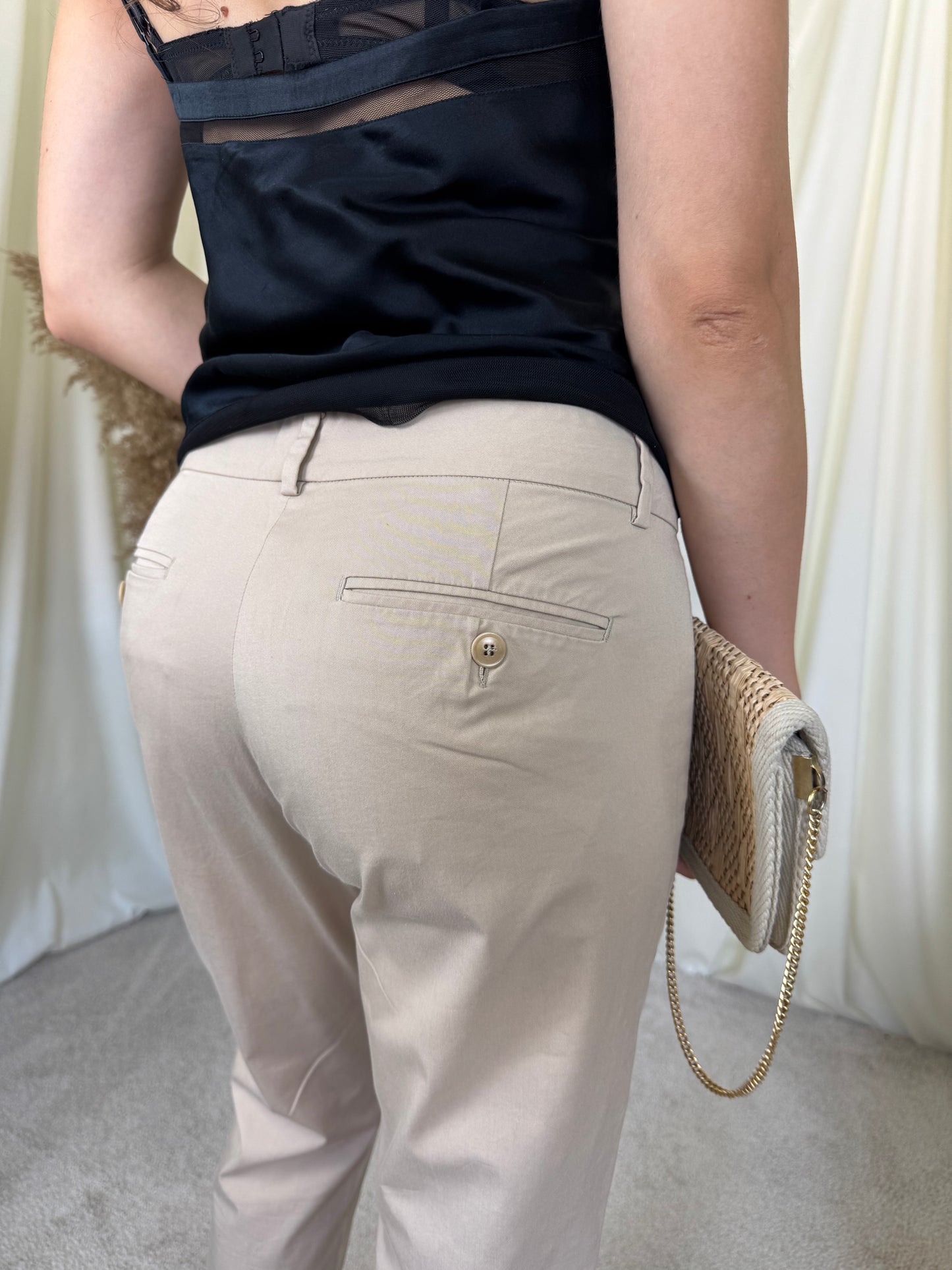 Pantaloni Max Mara cropped cigarette, stretch office( marimea S)