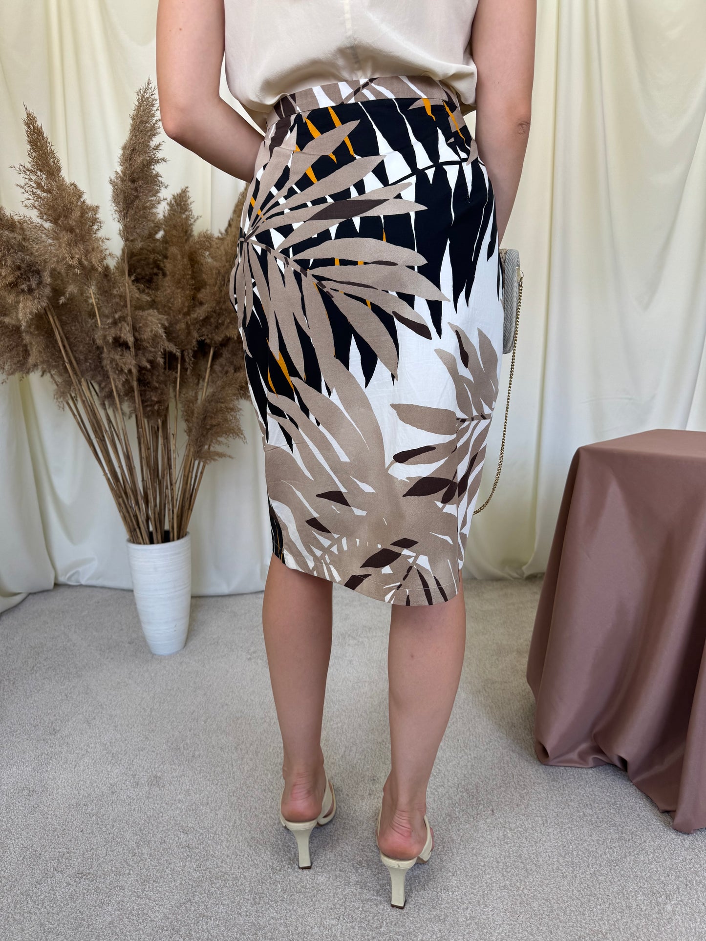 Fusta premium MAX MARA elegantă cu print, talie înaltă marcata ( mărimea M)