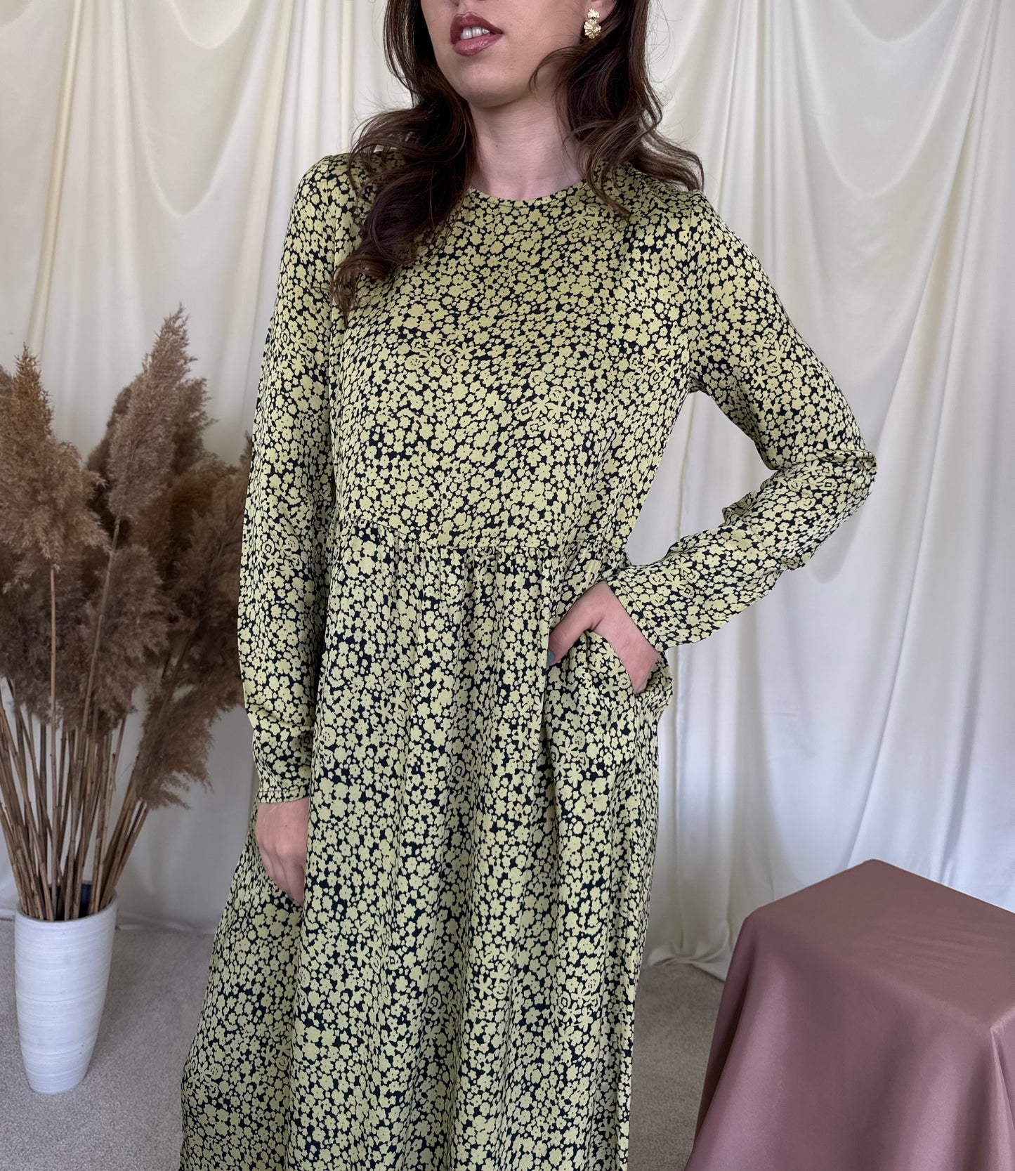 Rochie cu print SAMSOE SAMSOE din 100% vascoza 
(Mărimea S)