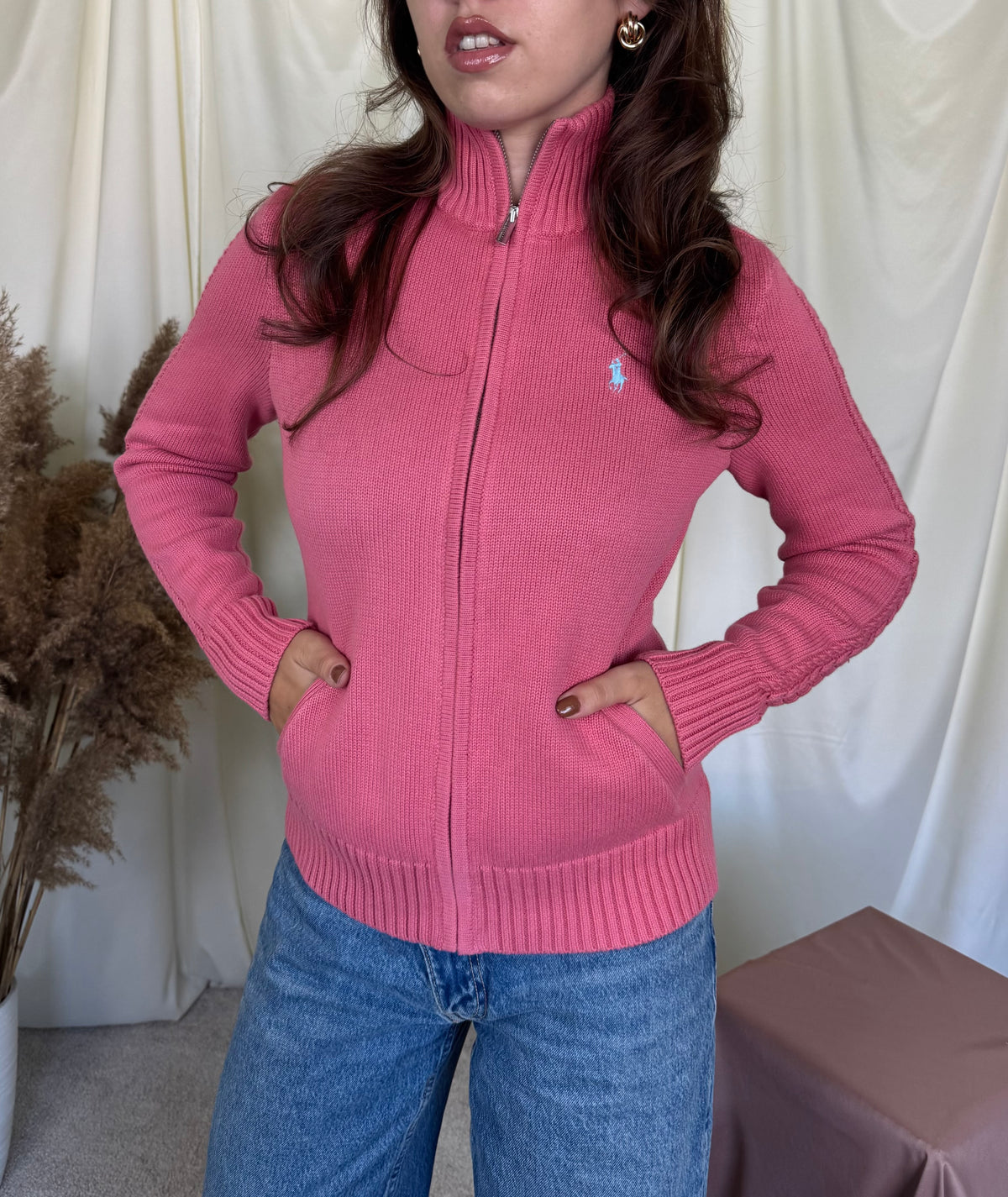 Jerse premium polo RALPH LAUREN din 100% bumbac cu fermoar ( mărimea S/M)