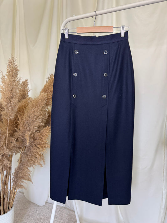 Fustă vintage cu talie înaltă din 80% lână(XS-S)