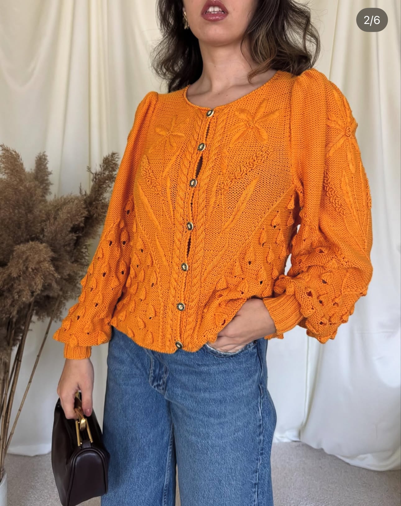 Jerse vintage din bumbac handmade ( mărimea XS-M)