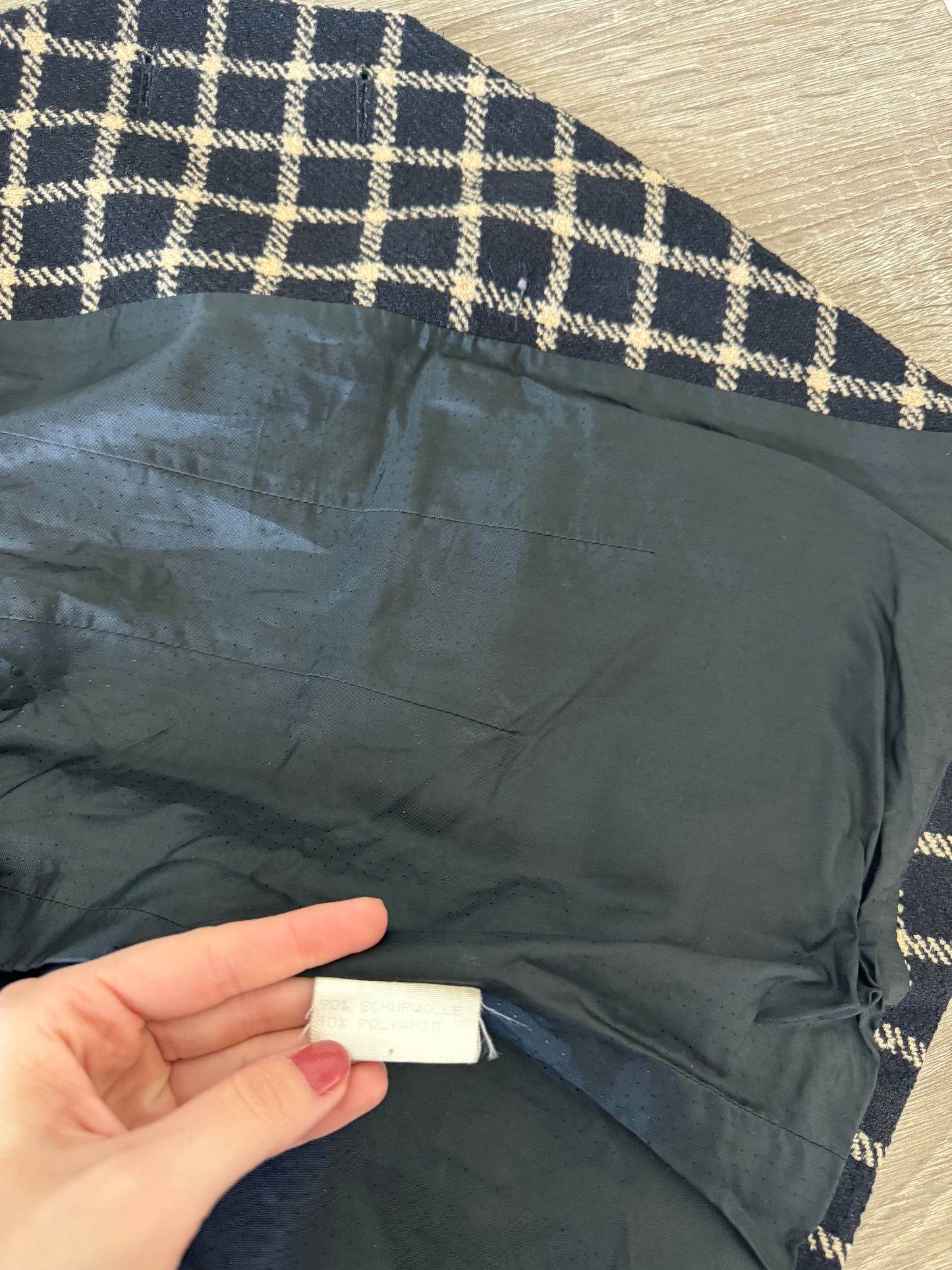 Sacou vintage din stofă 90% lână, nasturi metalici aurii, (mărimea L)