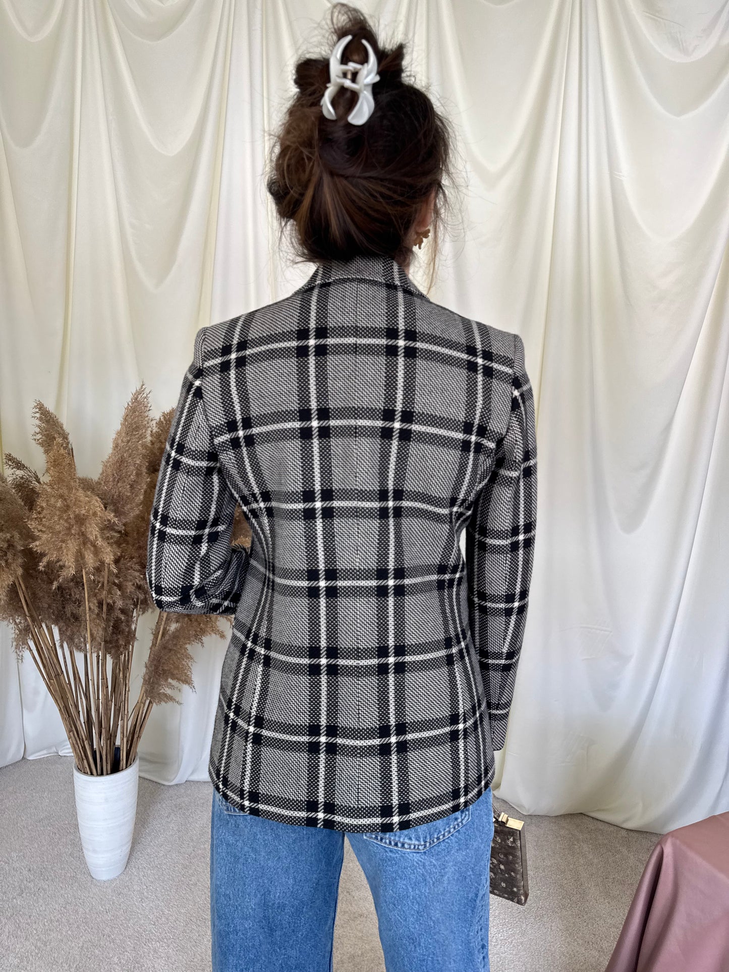 Sacou vintage de calitate, made in Italy, model cambrat 
(Mărimea S)