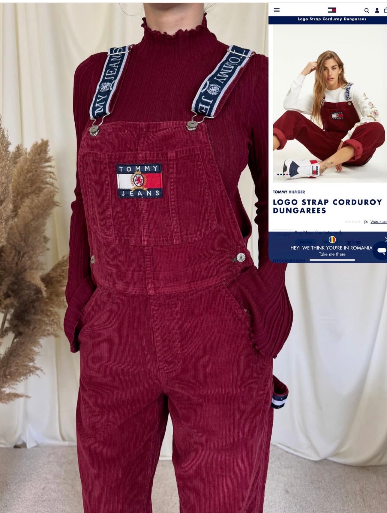 Salopetă TOMMY din catifea de bumbac