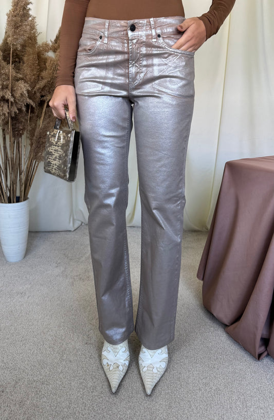 Blugi premium ESCADA din denim cu finisaj metalizat( mărimea S)
