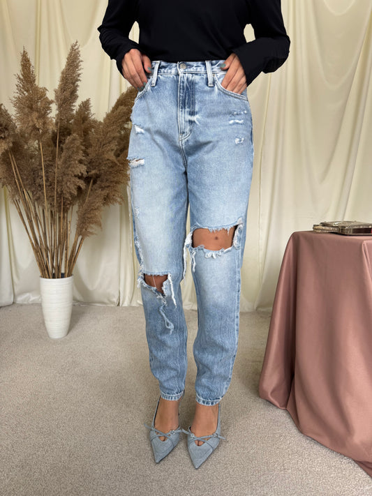 Blugi Calvin Klein din bumbac cu talie înaltă 
(Mărimea M/38)