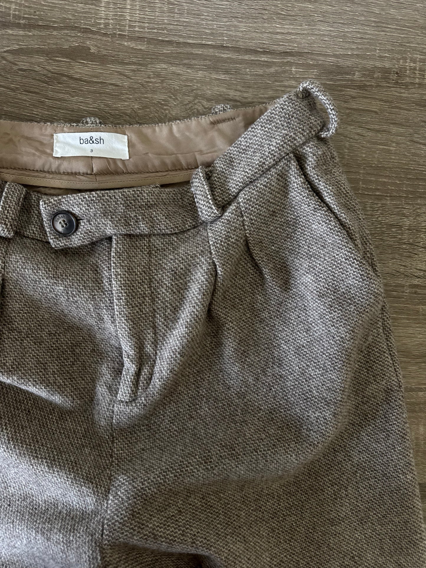 Pantalon din 100% lână bashparis cu talie înaltă, (mărimea L)