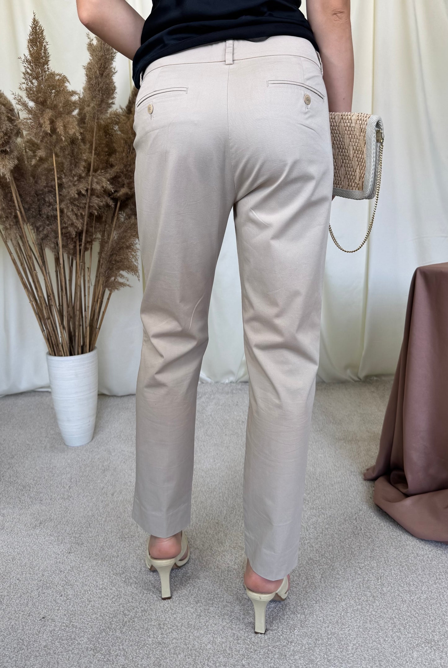 Pantaloni Max Mara cropped cigarette, stretch office( marimea S)