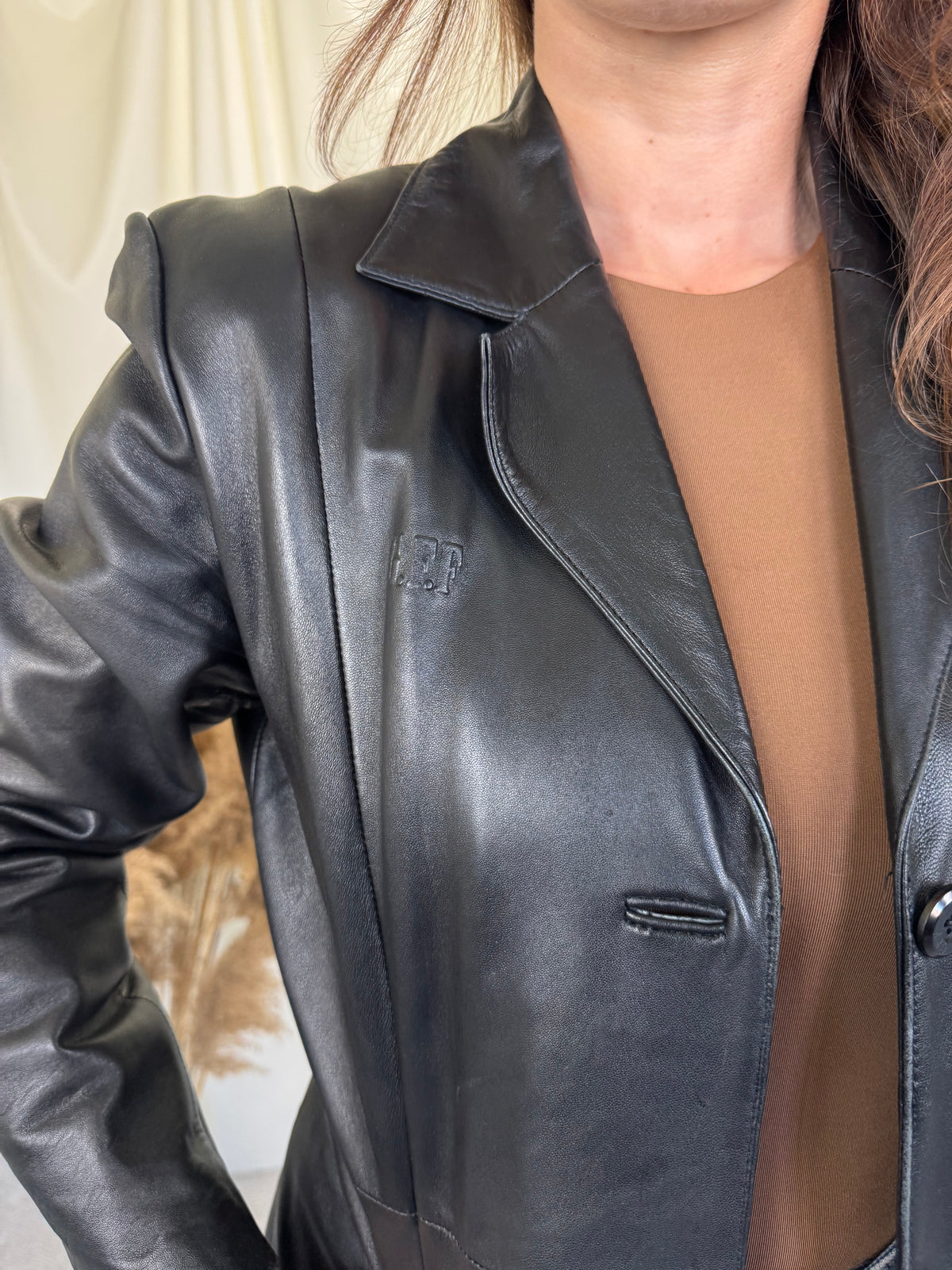 Trench vintage premium GIANFRANCO FERRE din 100% piele naturală ( mărimea S/M)