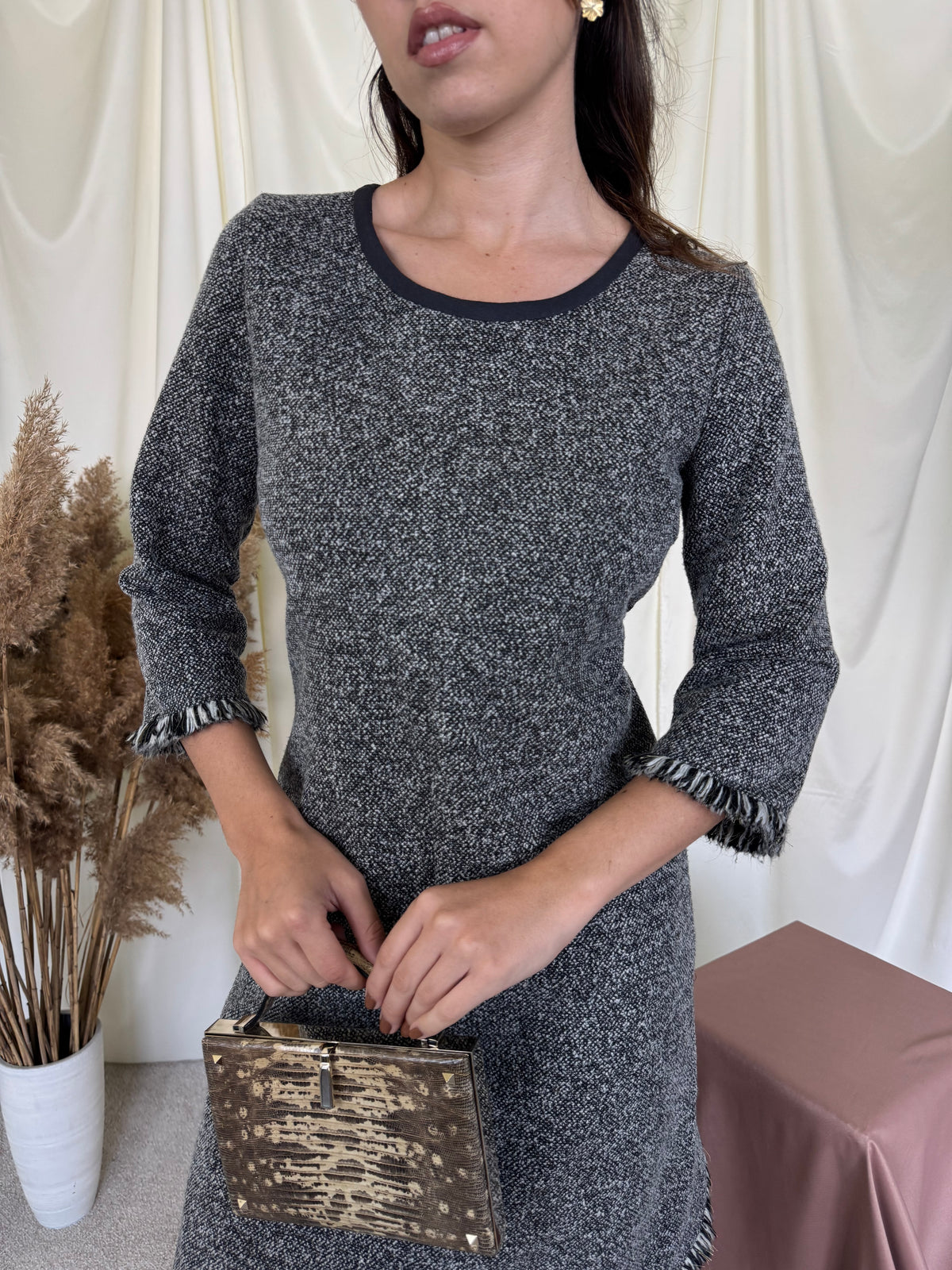 Rochie premium Marella din tWeed cu talie marcata ( mărimea S/M)