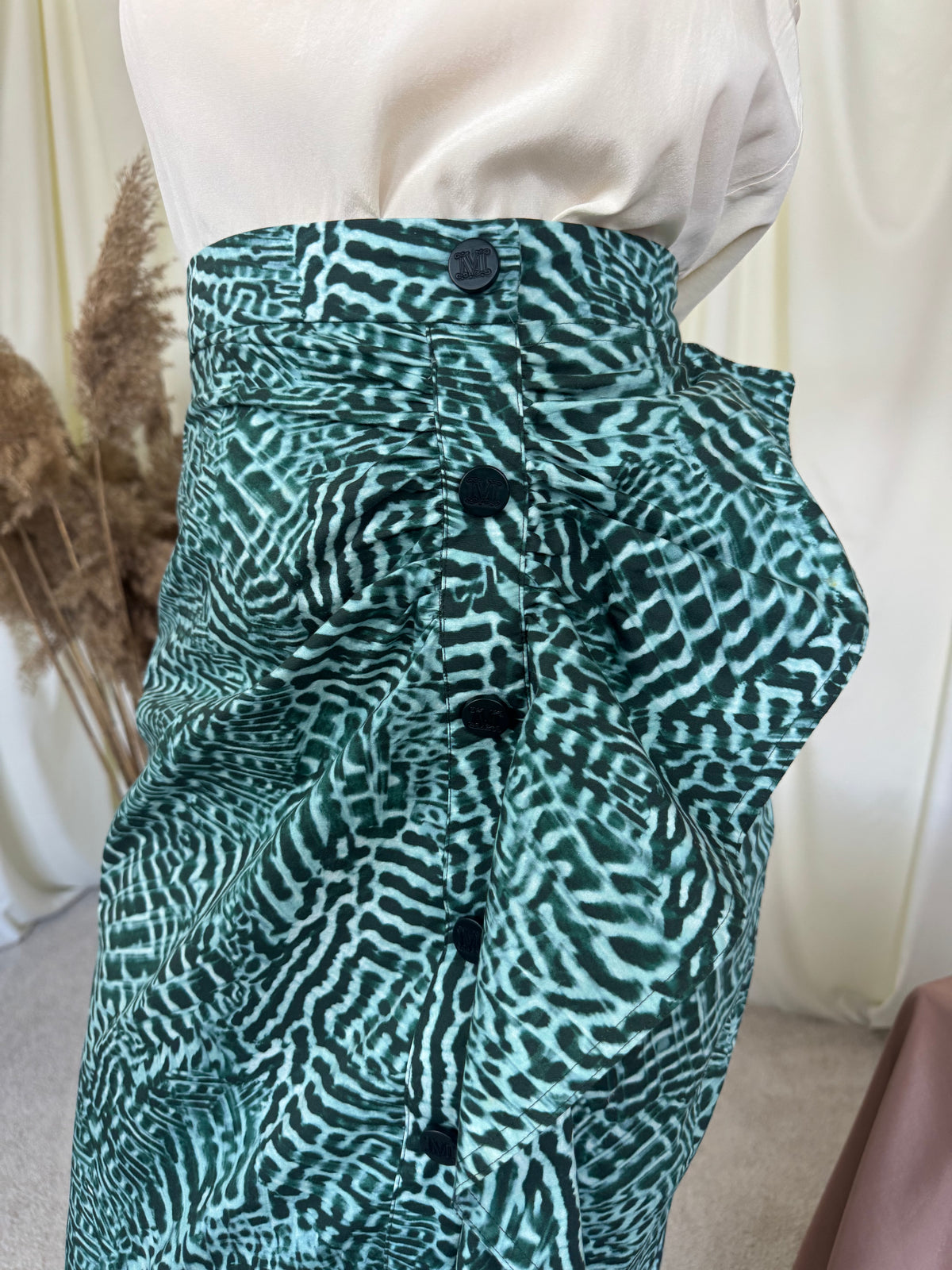 Fusta luxury MAX MARA din bumbac cu print, talie înaltă marcata  ( mărimea S) 70-72 cm talie