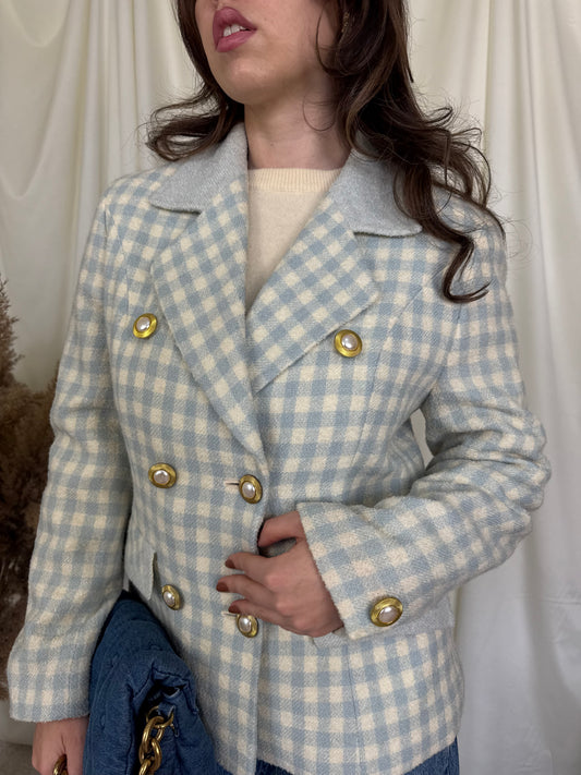 Piesa vintage superbă din stofă de lână( mărimea M)