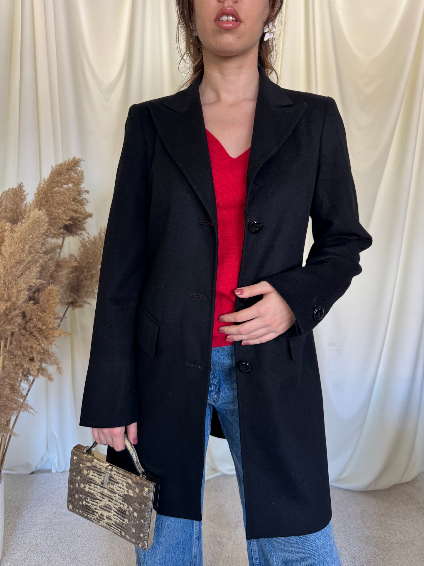 Palton de brand din stofă superbă lână și angora( mărimea S)