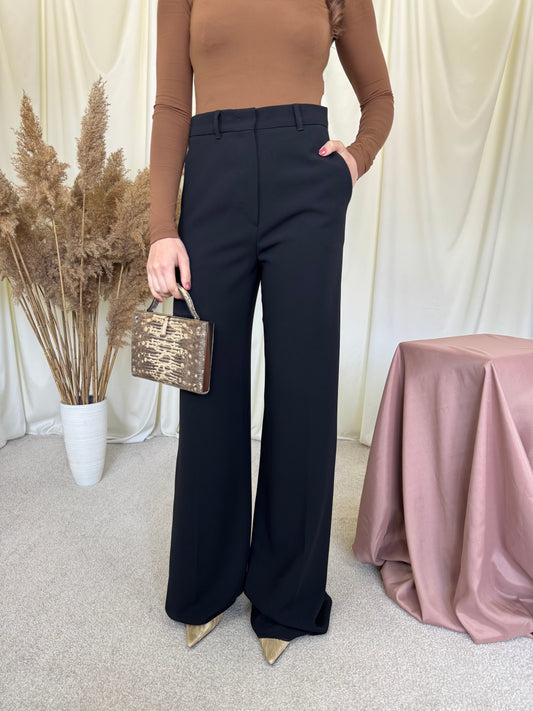 Pantalon nou premium MAX MARA  negru cu talie înaltă 
(Mărimea S/M)