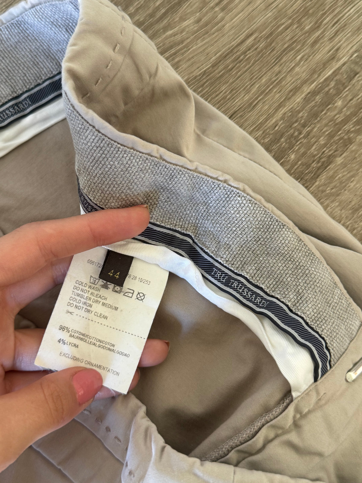 Pantalon Office TRUSSARDI din bumbac tip denim cu talie medie ( mărimea M)