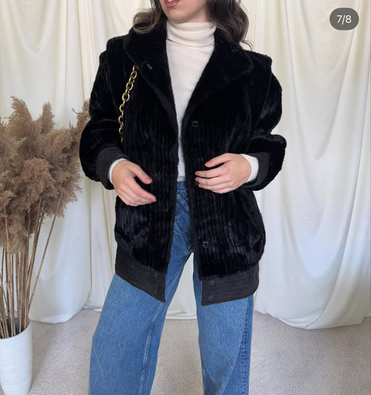 Blana vintage eco și piele naturală( mărimea M)