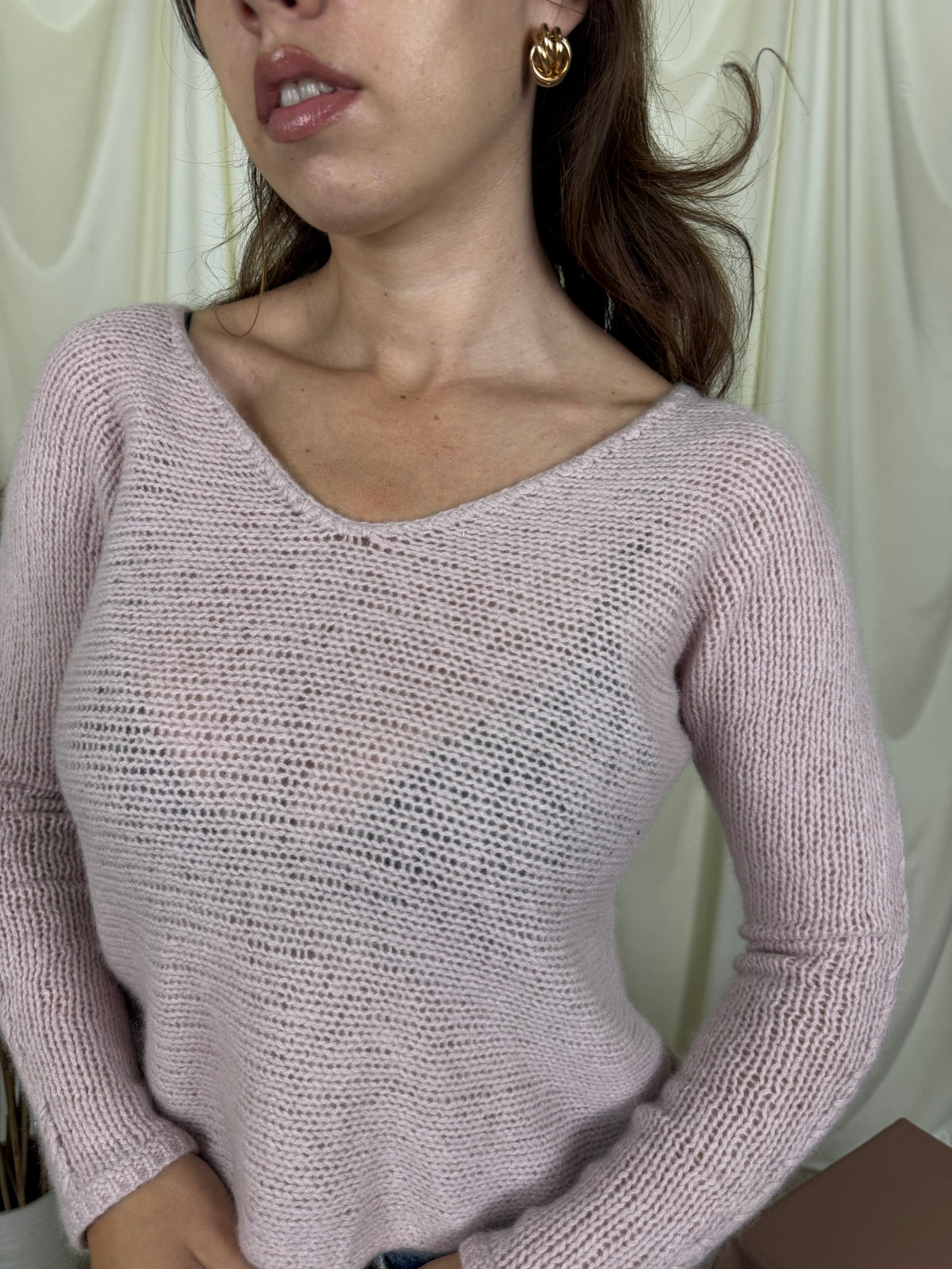 Bluzițe premium 360 cashmere din cașmir moale, decolteu în V ( mărimea xs/s)