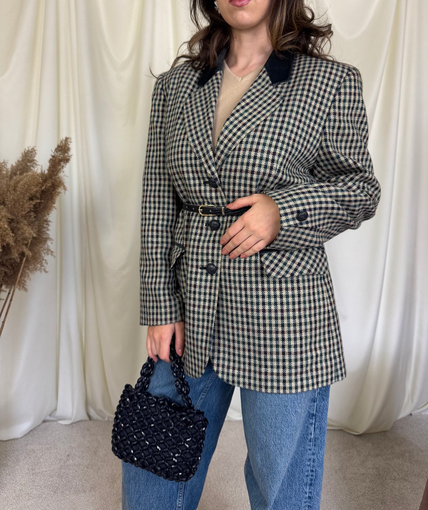 Sacou vintage cu detalii din catifea ( mărimea M)