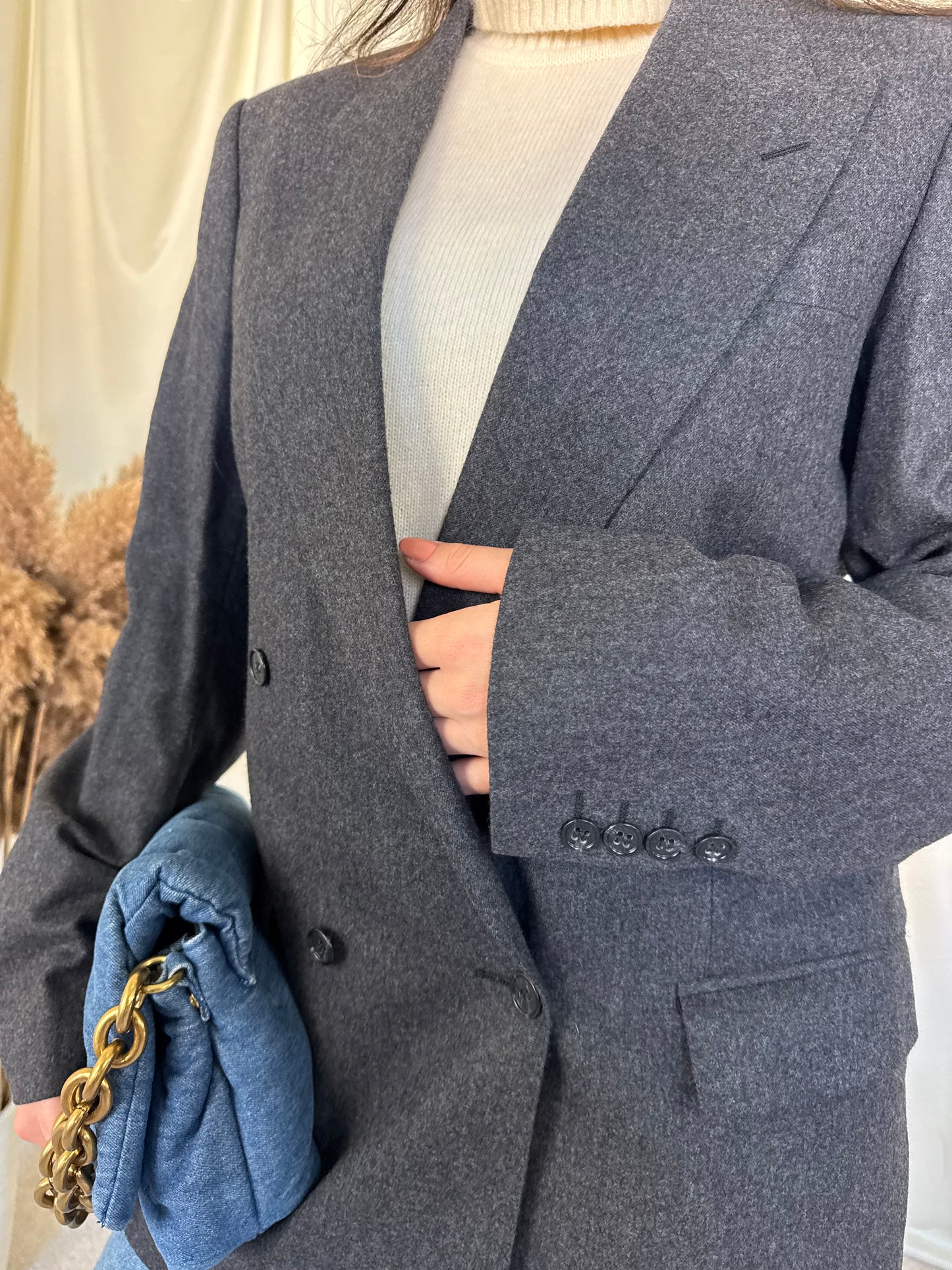 Sacou vintage TALL din stofă de lână pură