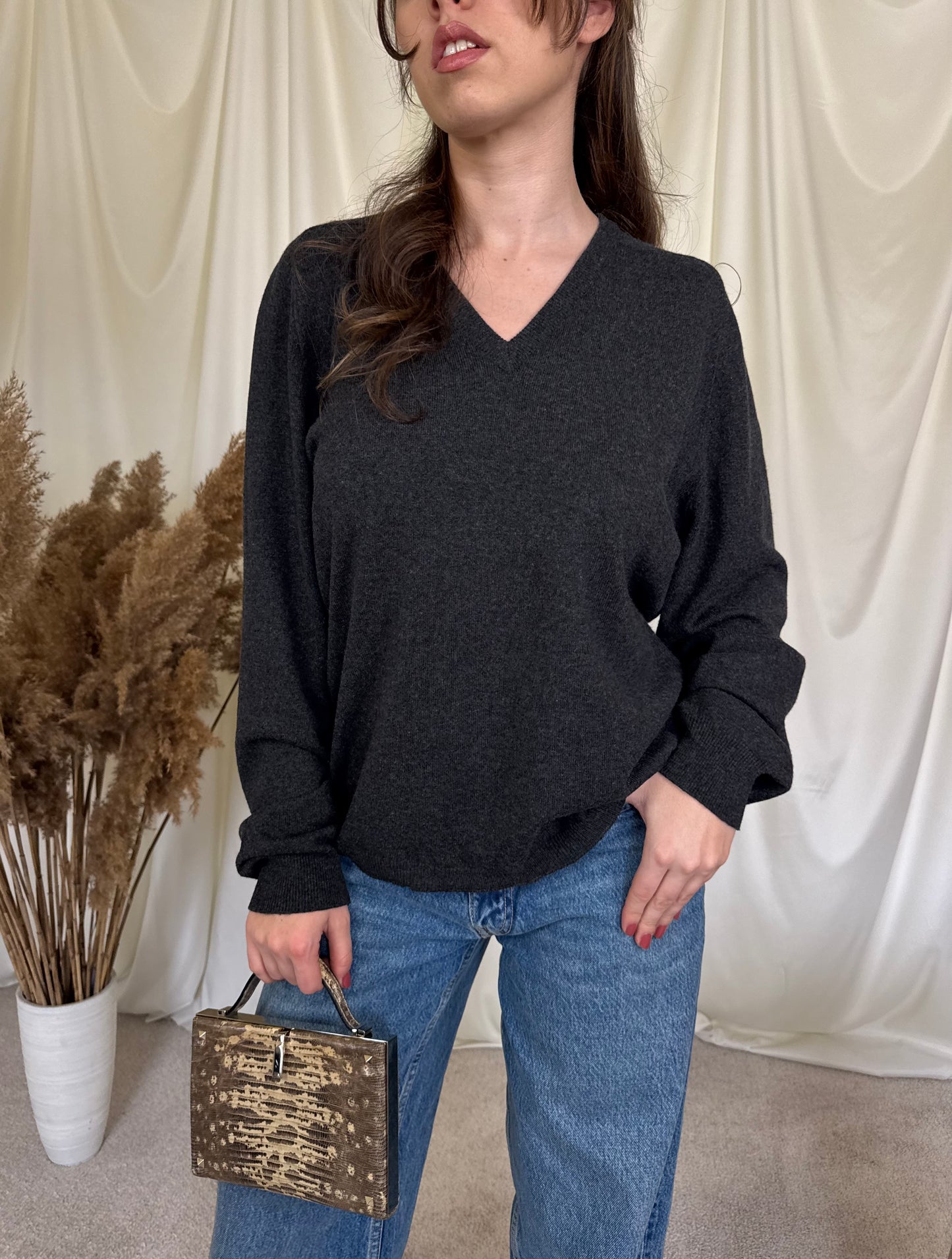 Pulover 100% cașmir SaintLaurent YSL (mărimea L/XL)