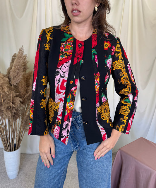 Sacou vintage LOUIS FERAUD din 100% mătase naturală, produs premium ( mărimea S-S/M)