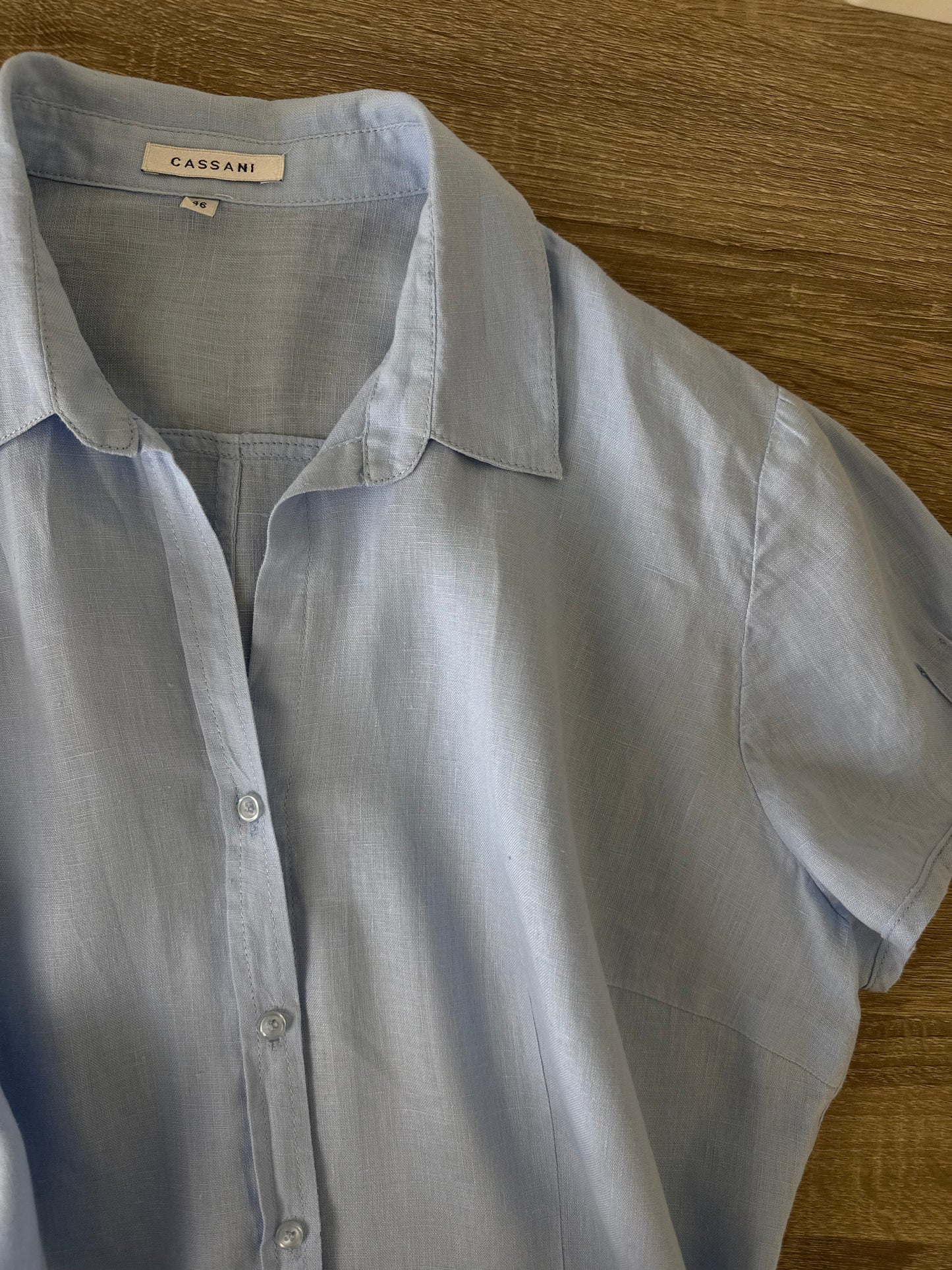 Cămașă CASSANI din 100% in, baby blue ( marimea L-XL)