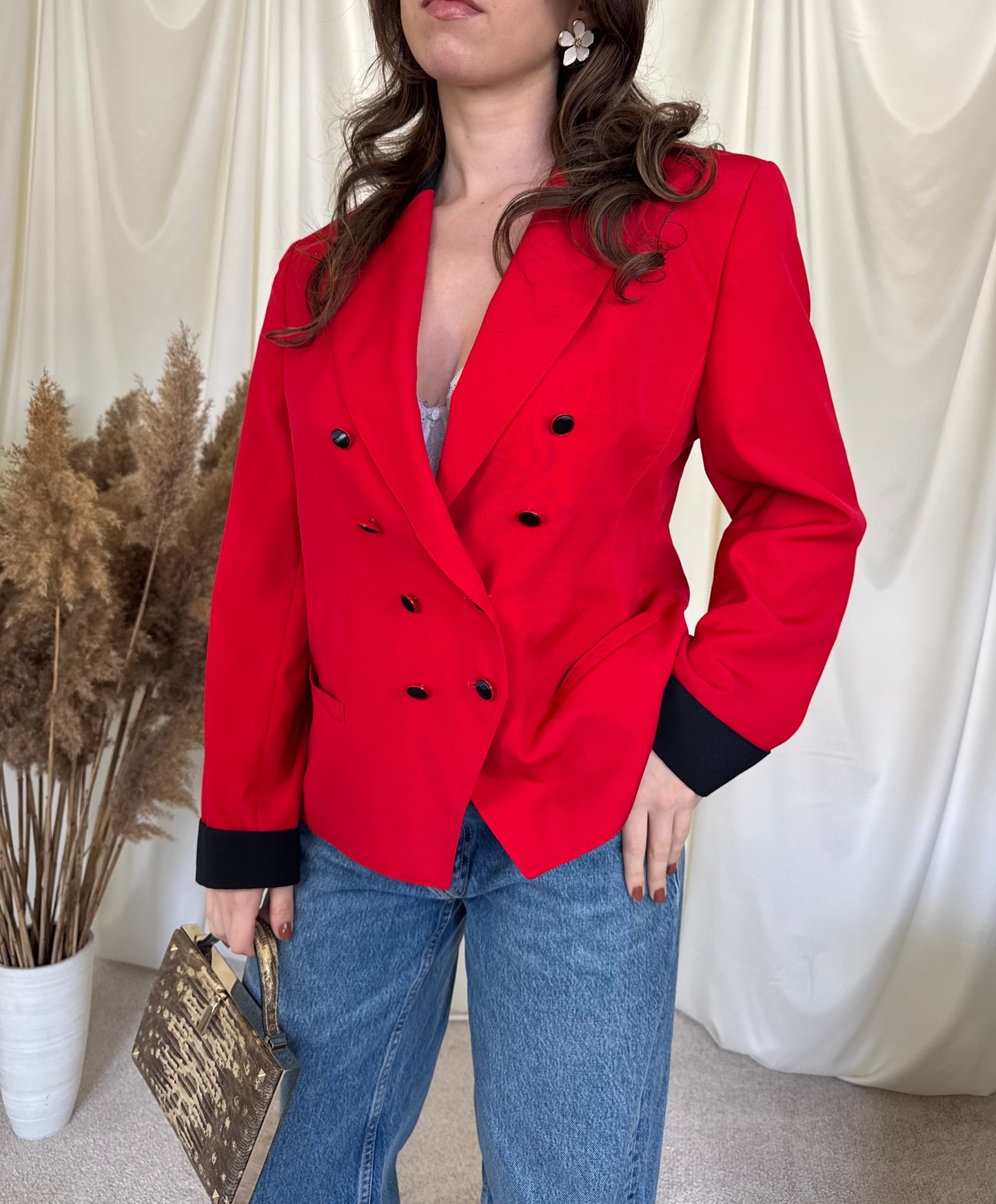 Sacou vintage elegant la rând dublu de nasturi (M)