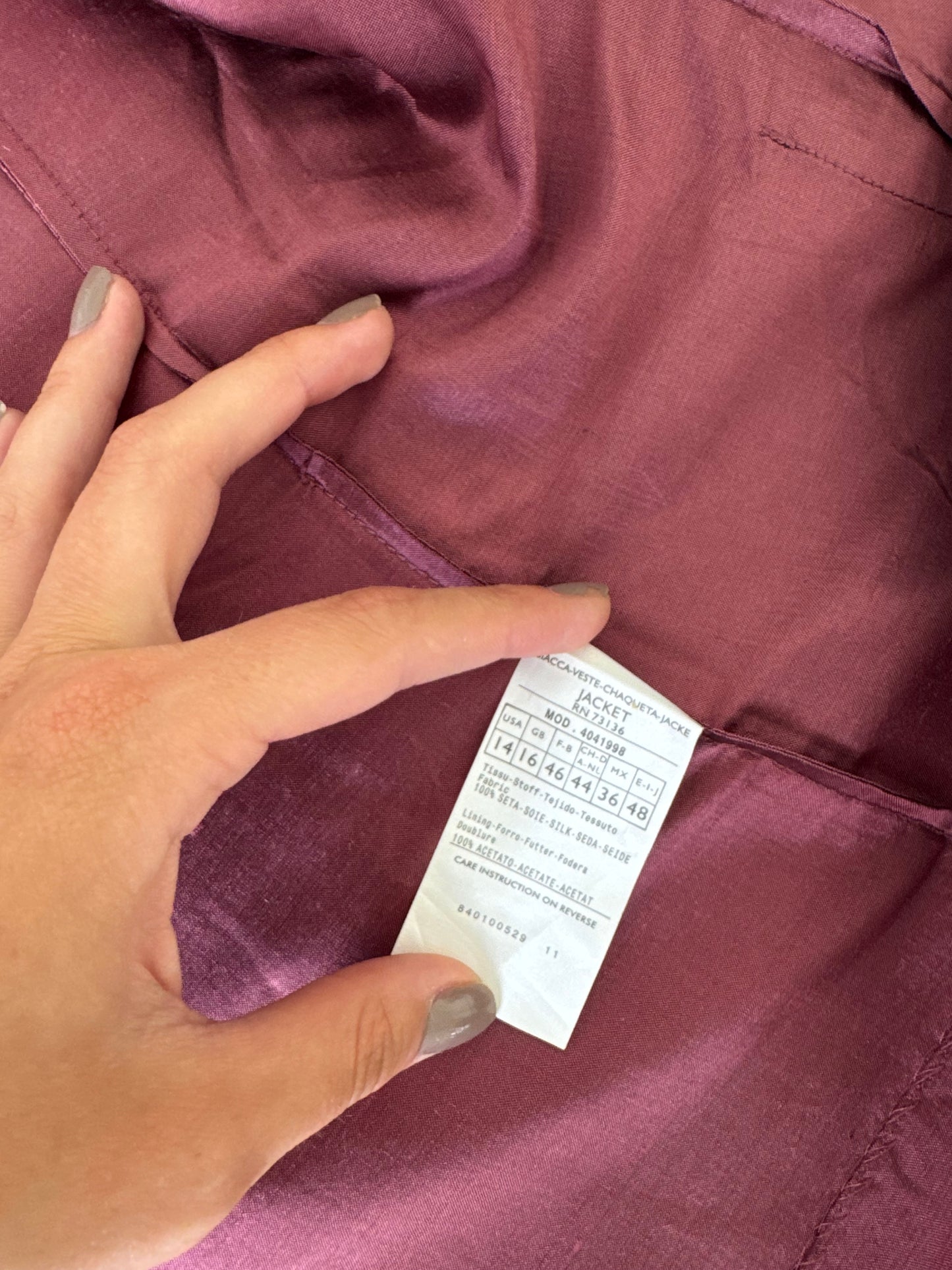 Sacou MAX MARA din 100% mătase 
(Mărimea M/L)