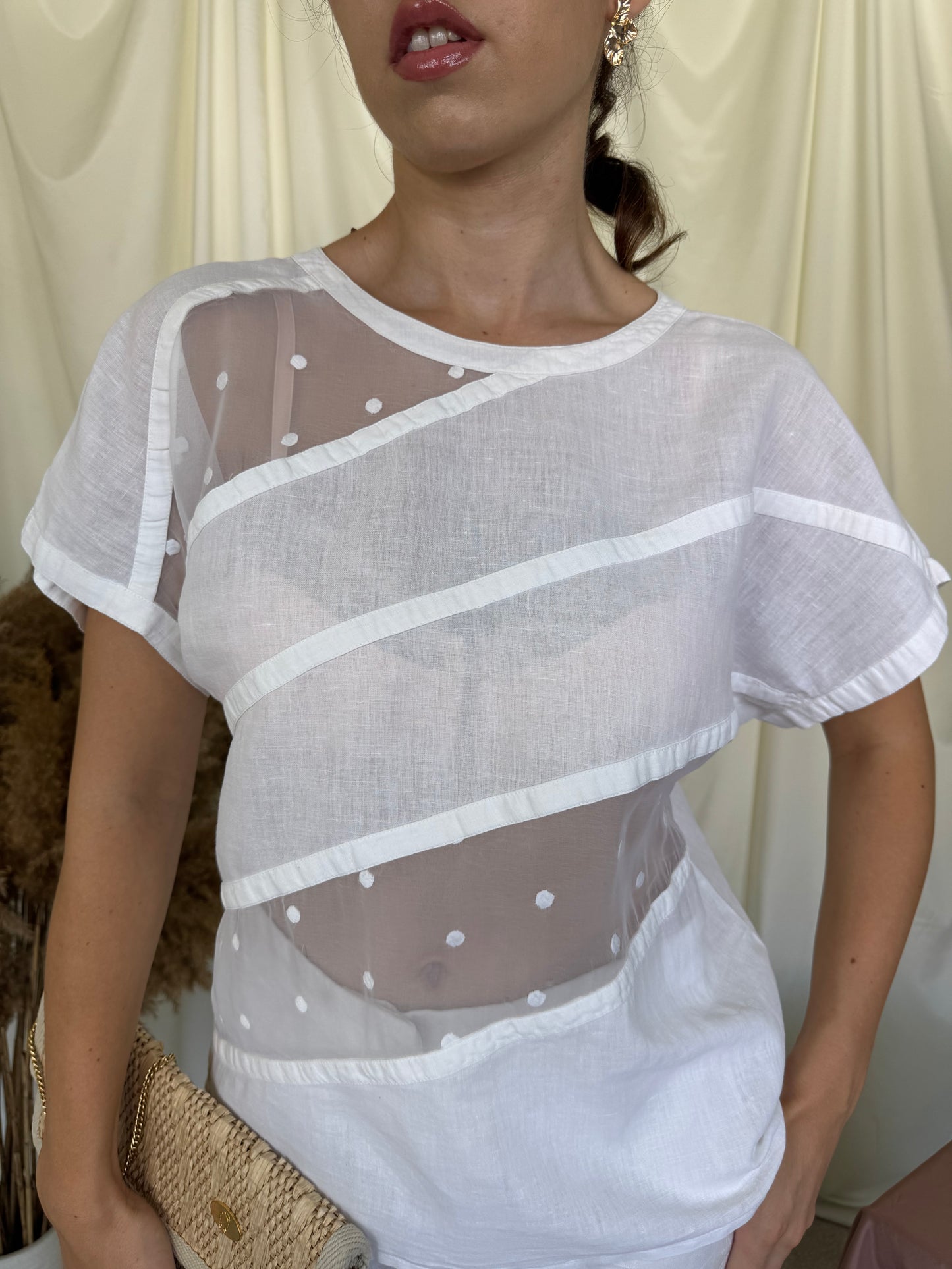 Cămașă vintage de vară ESCADA din 100% in ( mărimea S) fit lejer