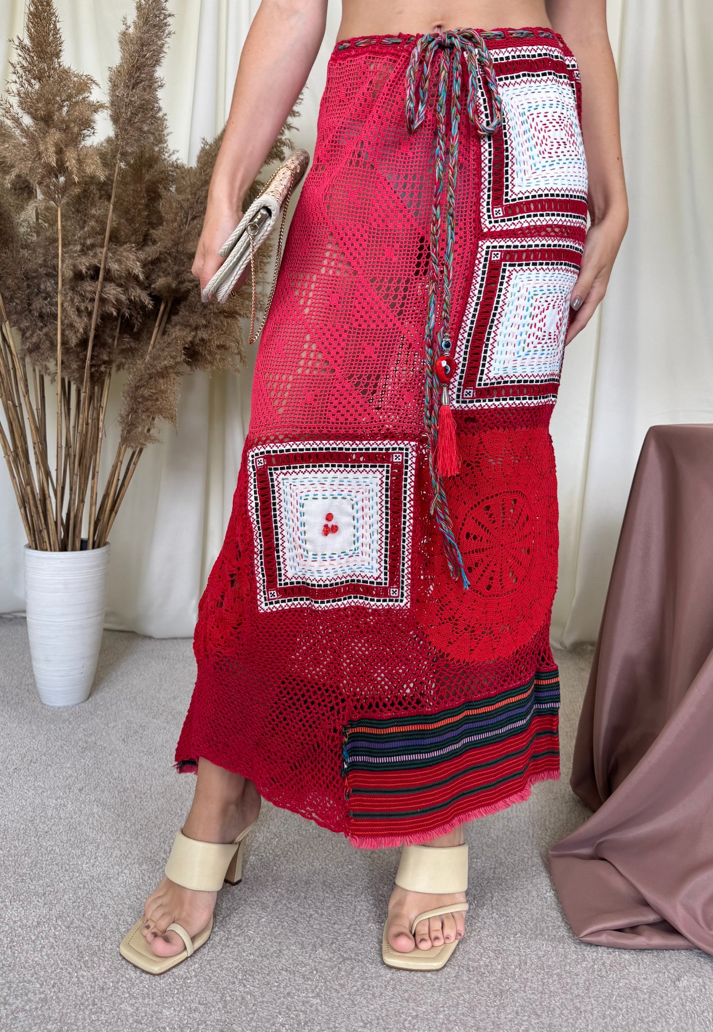 Piesă HANDMADE versatila de vară realizată manual, croset din bumbac, talie ajustabilă ( mărimea M-M/L)