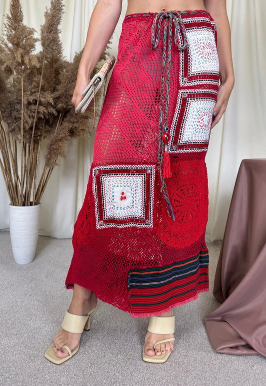 Piesă HANDMADE versatila de vară realizată manual, croset din bumbac, talie ajustabilă ( mărimea M-M/L)
