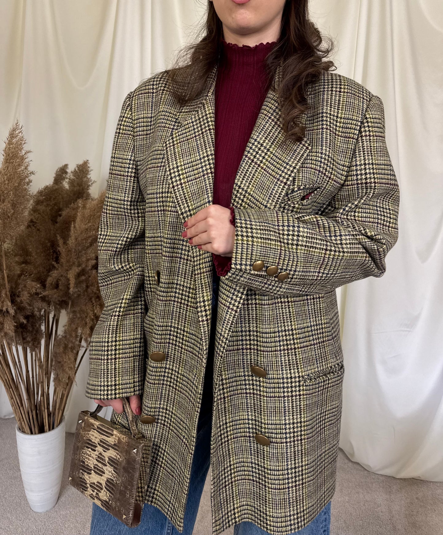 Sacou lung tip palton din stofă moale 100% lână ( XL)