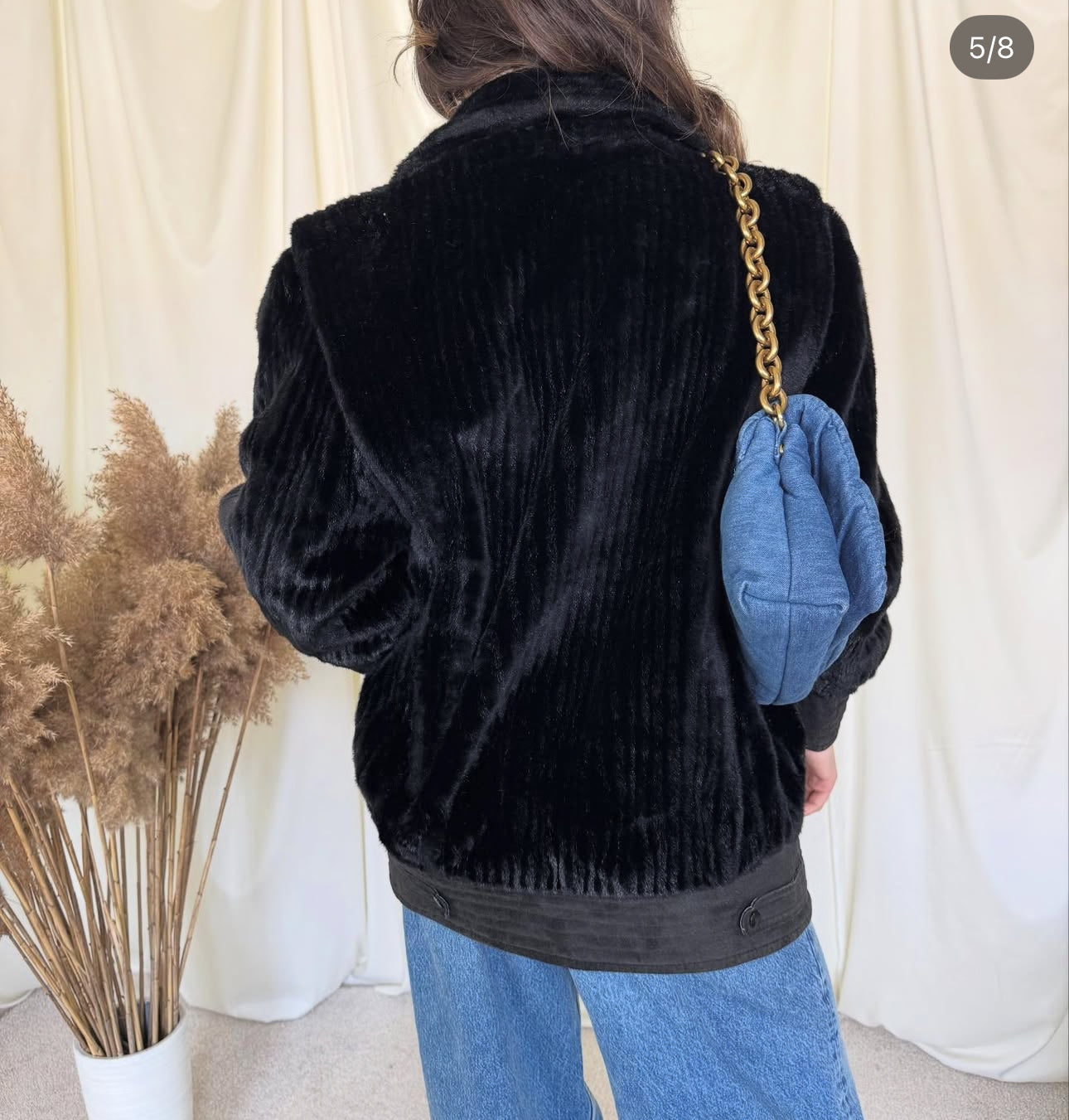 Blana vintage eco și piele naturală( mărimea M)